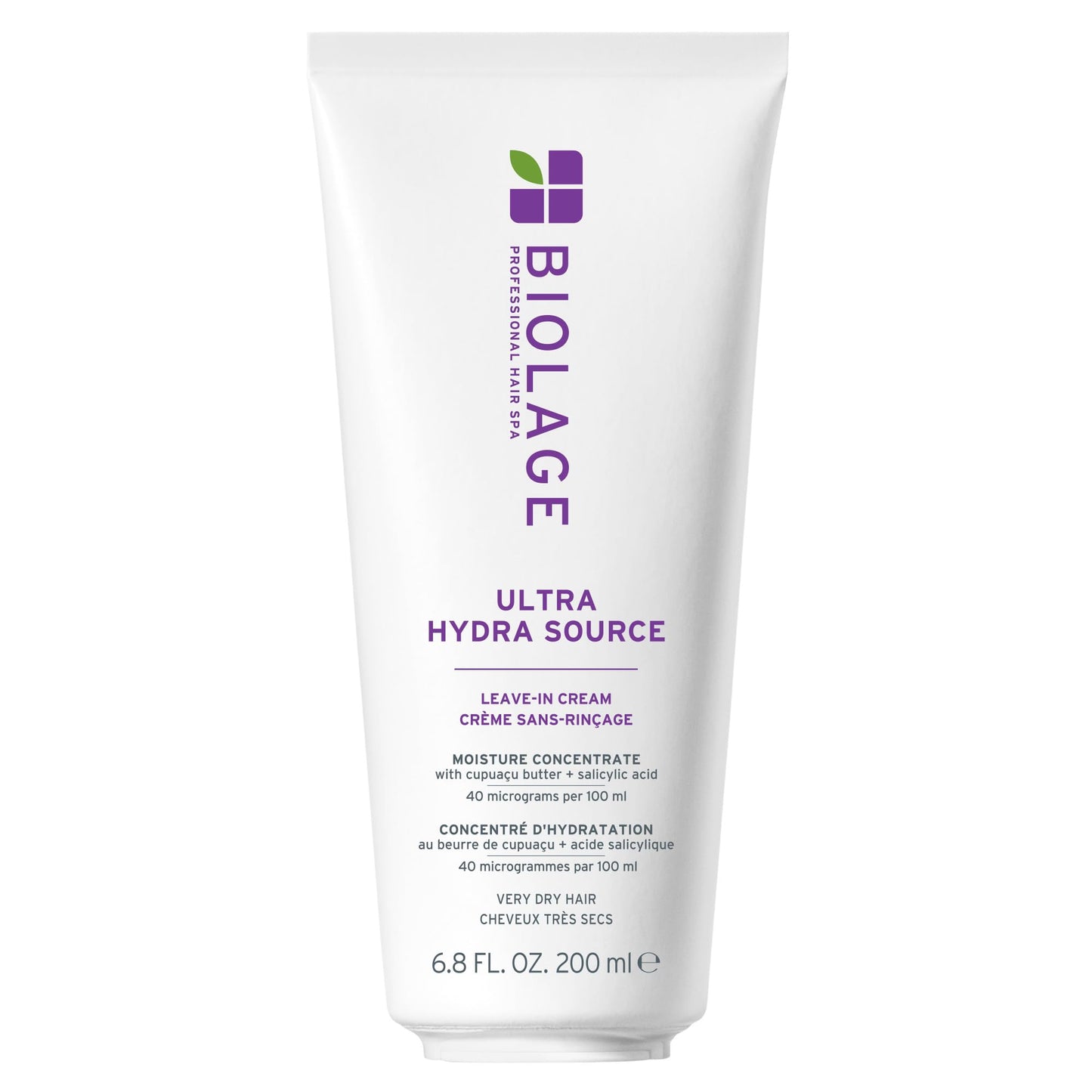 White Smoke Biolage Ultra Hydra Source Leave-In Cream - Moisturizes & Controls Frizz, For Very Dry, Thick, Hair, Infused with Micro-dosed with Cupuaçu Butter & Salicylic Acid