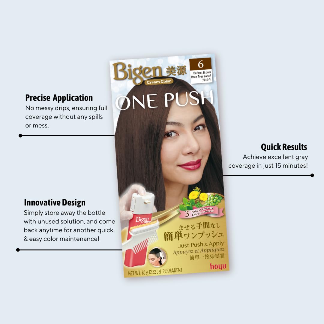 Lavender Bigen One Push 6 Darkest Brown - 2 Pack