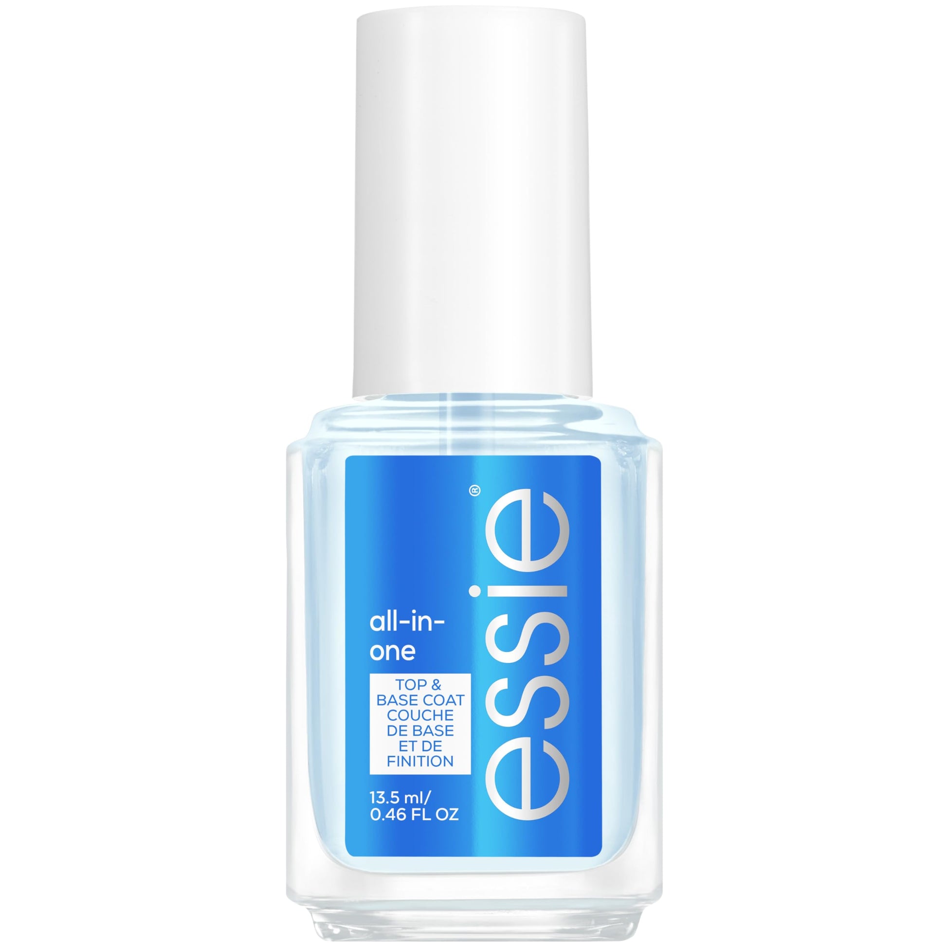 White Smoke essie All-In-One Base Coat + Top Coat + Strengthener Nail Polish, 0.46 Ounces (Packaging May Vary)