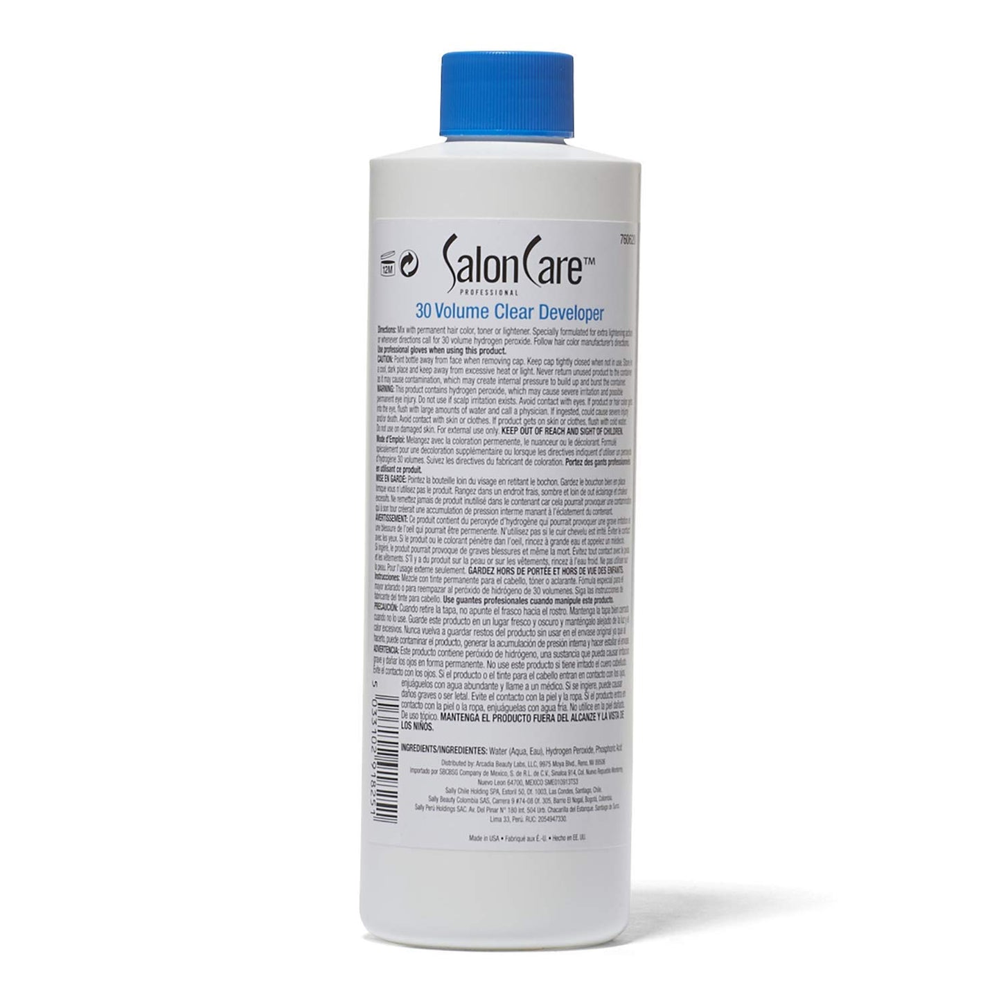 White Smoke Salon Care 30 Volume Clear Developer, Stabilized Formula for Consistent, Predictable Results, Superior Gray Coverage, 16 Ounce
