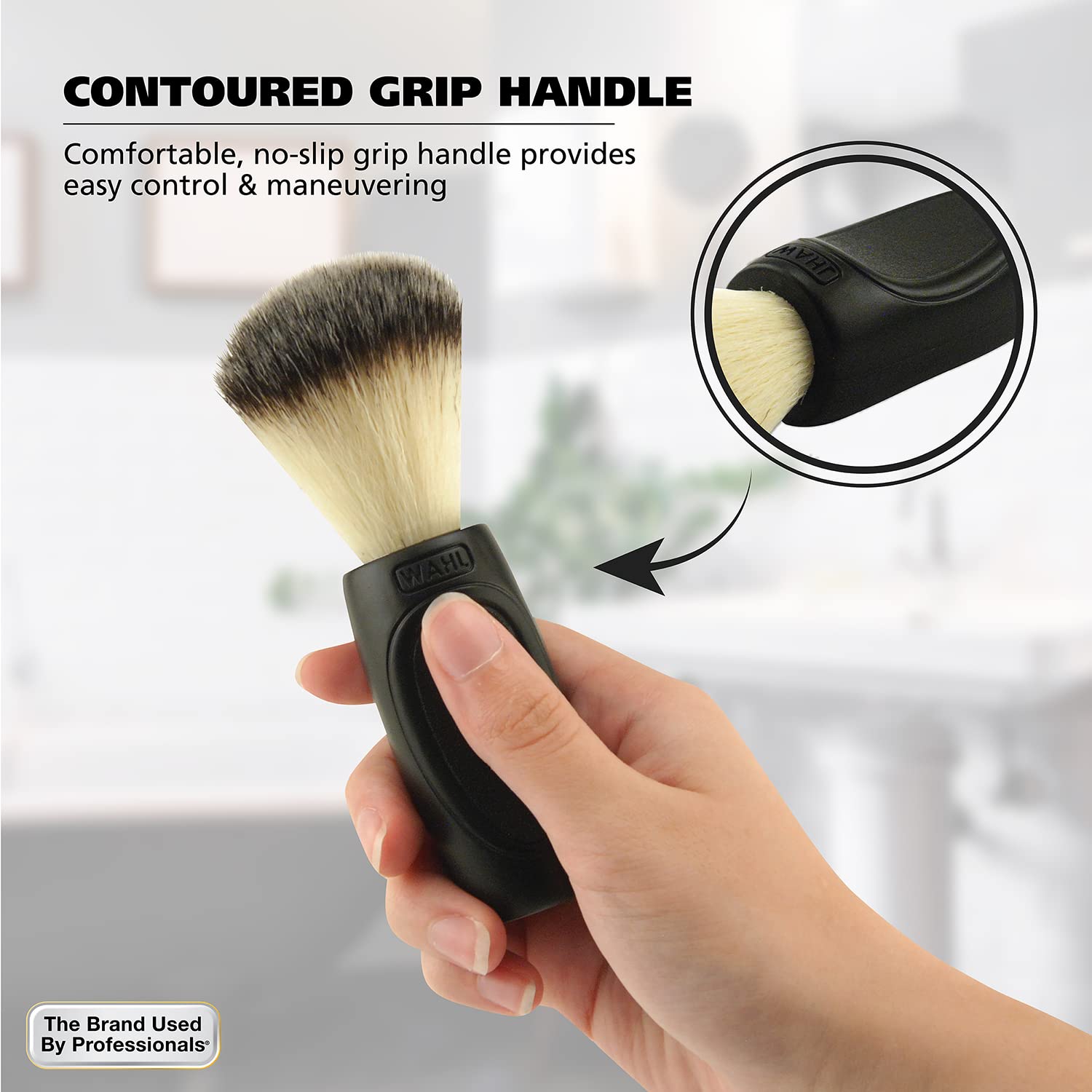 White Smoke Wahl Clipper Neck Duster Brush for Removing Excess Hair During Hair Cutting, Beard Trimming, and Shaving at Home - 3512