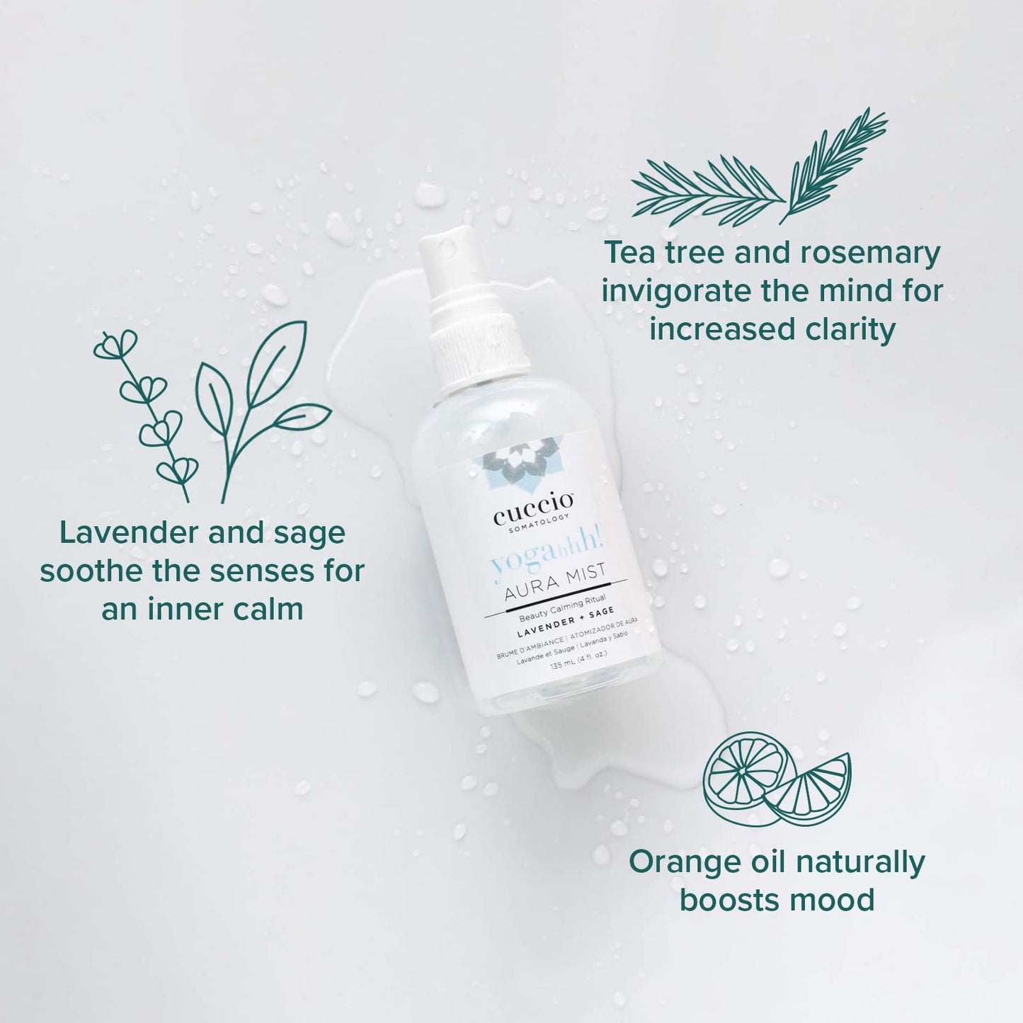 Lavender Cuccio Somatology Yogahhh Aura Mist by Cuccio for Unisex - 4 oz Mist