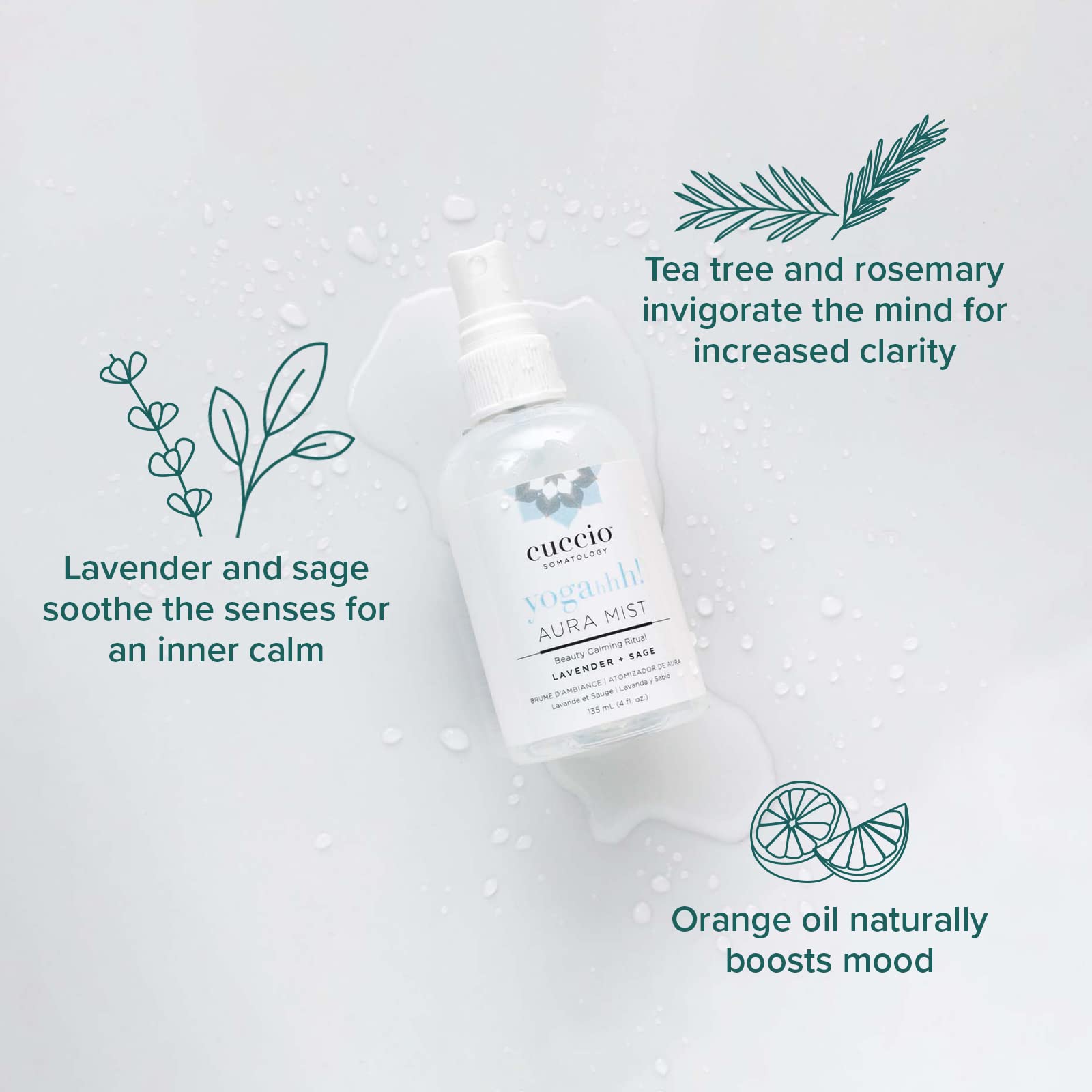Lavender Cuccio Somatology Yogahhh Aura Mist by Cuccio for Unisex - 4 oz Mist