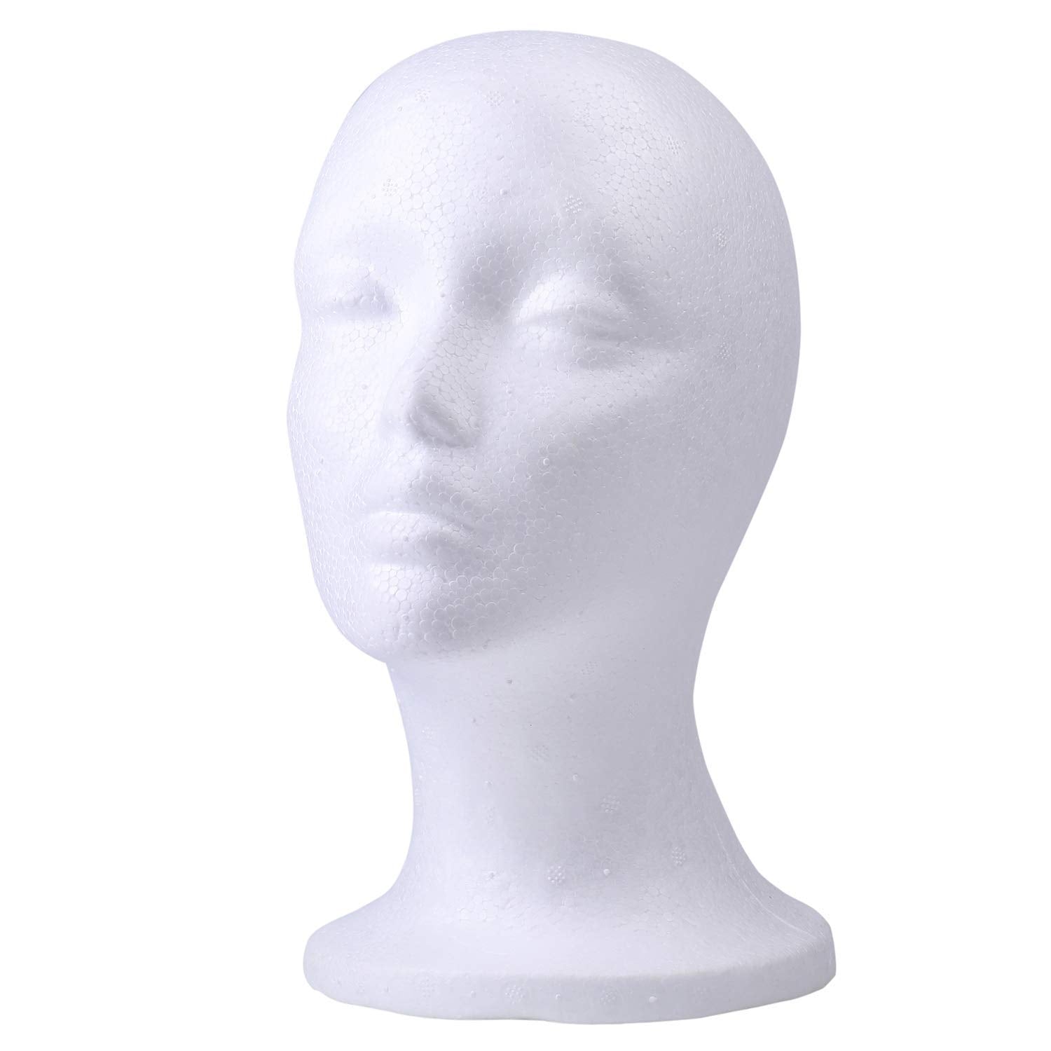 White Smoke Foraineam 3 Pieces Foam Mannequin Head Wig Head, Female Mannequin Wig Display Stand Holder, Cosmetics Model Head White Foam Heads for Glasses Mask Hat Headband Hairpieces and More