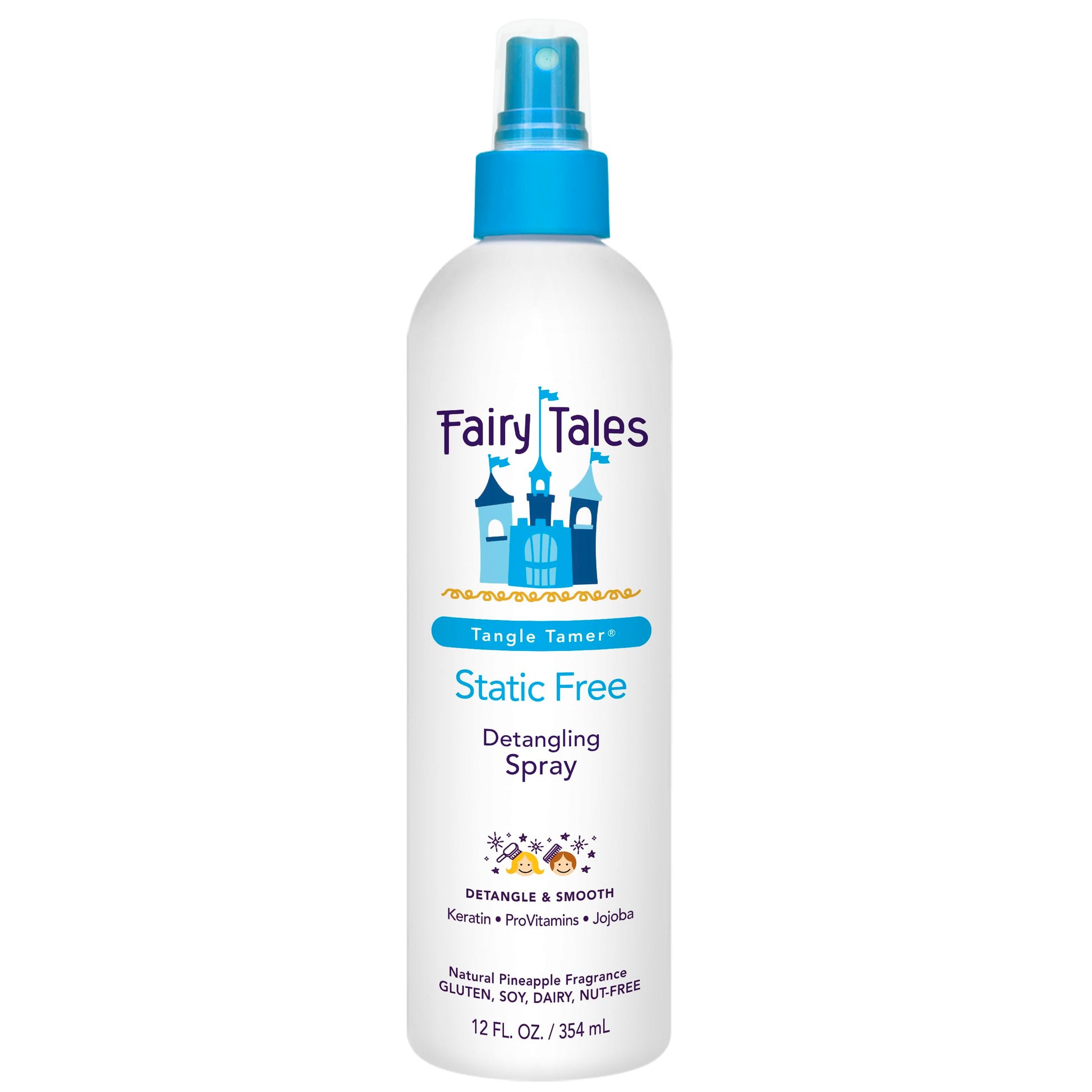 White Smoke Fairy Tales Tangle Tamer Static Free Detangling Spray - Detangler Spray for Kids - Paraben Free, Sulfate Free, Gluten Free, Nut Free - 12 oz