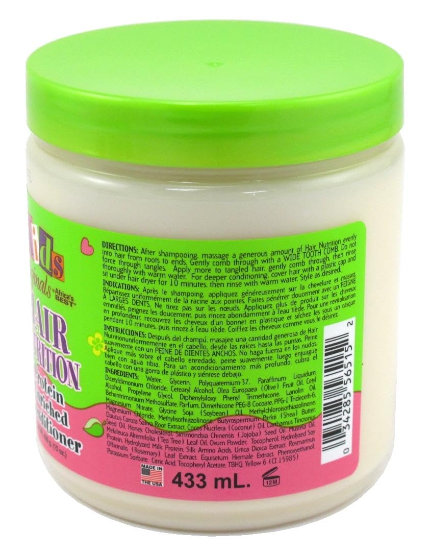 Olive Drab Africas Best Kids Orig Cond. Hair Nutrition 15 Ounce Jar (Pack of 6)