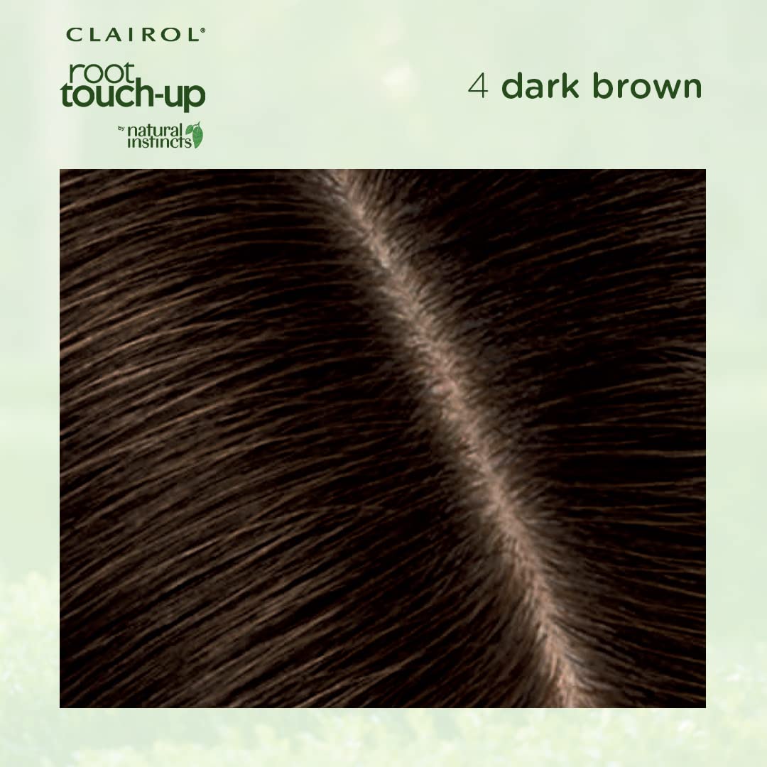 Black Clairol Root Touch-Up by Natural Instincts Permanent Hair Dye, 4 Dark Brown Hair Color | Naturally Blended Roots with 100% Gray Coverage | Vegan & Ammonia Free Formula | Pack of 1