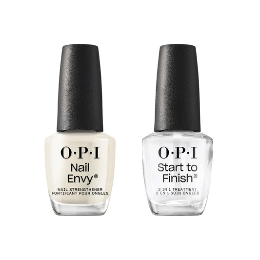 White Smoke OPI Nail Envy, 0.5 fl oz and OPI Start to Finish, 3-in-1 Treatment, Base Coat, Top Coat, Nail Strengthener, 0.5 fl oz