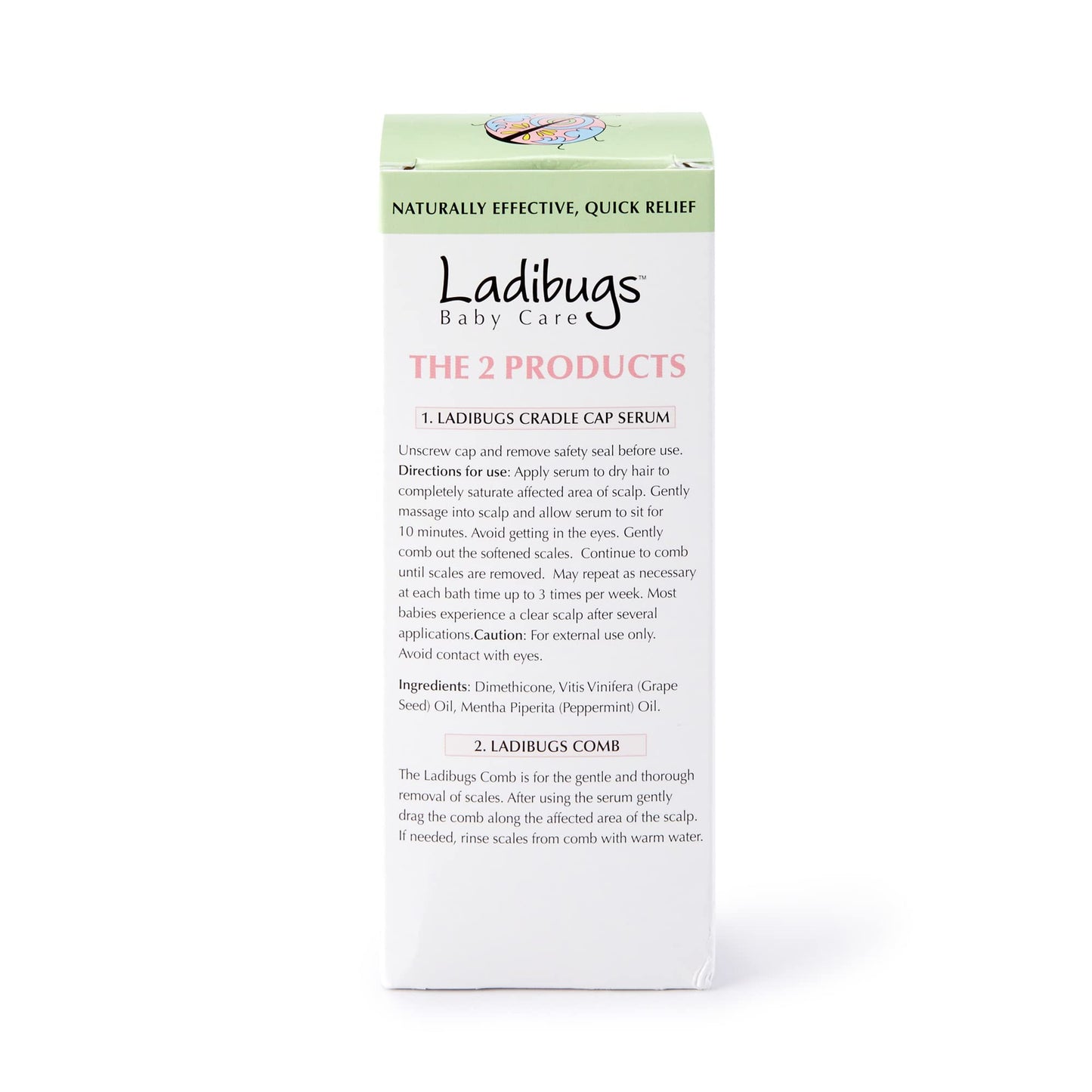 Lavender Ladibugs Cradle Cap Remedy Kit, 3oz | Includes Cradle Cap Serum & Fine-Toothed Comb | Effectively Removes Scales & Flakes | Soothes & Softens Scalp
