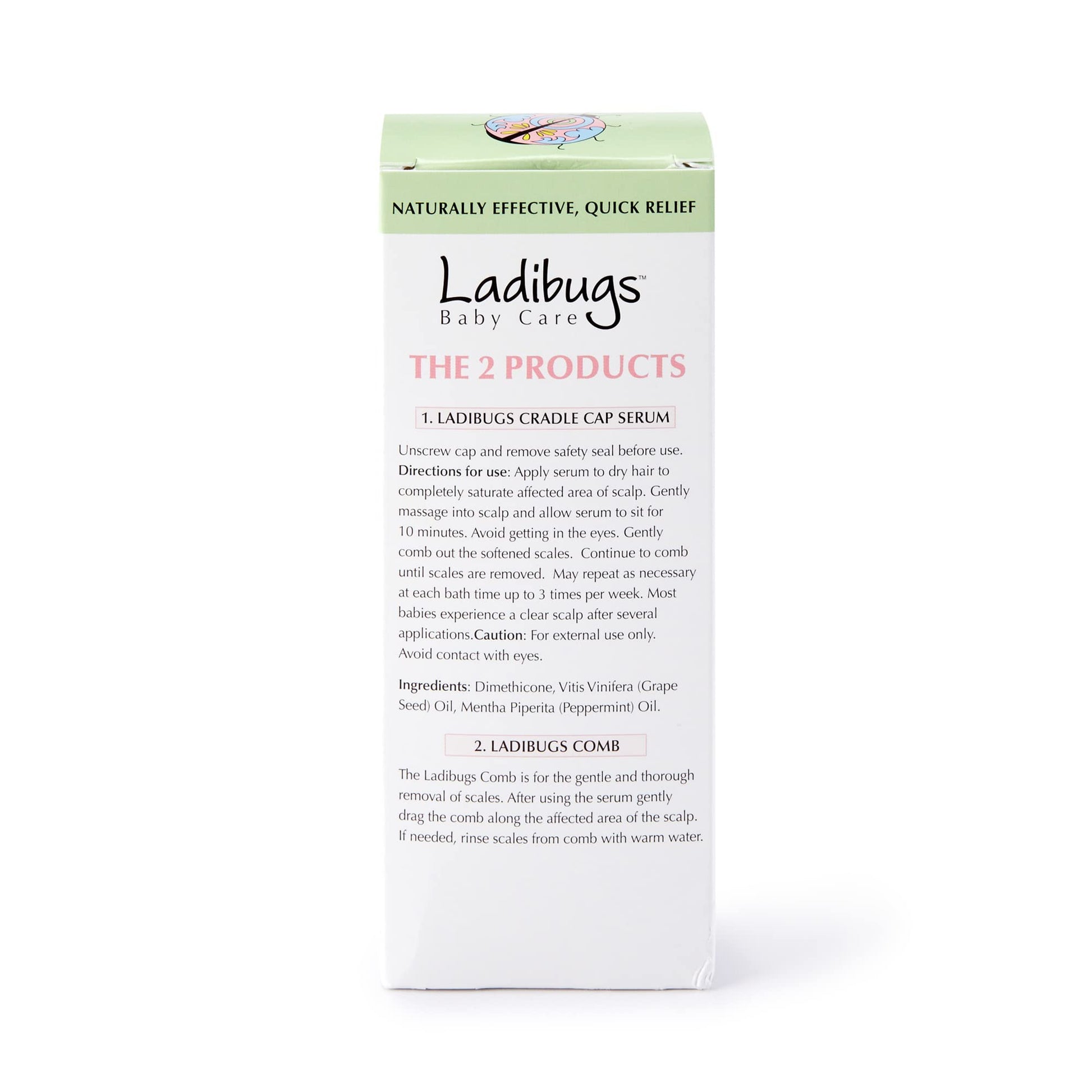 Lavender Ladibugs Cradle Cap Remedy Kit, 3oz | Includes Cradle Cap Serum & Fine-Toothed Comb | Effectively Removes Scales & Flakes | Soothes & Softens Scalp