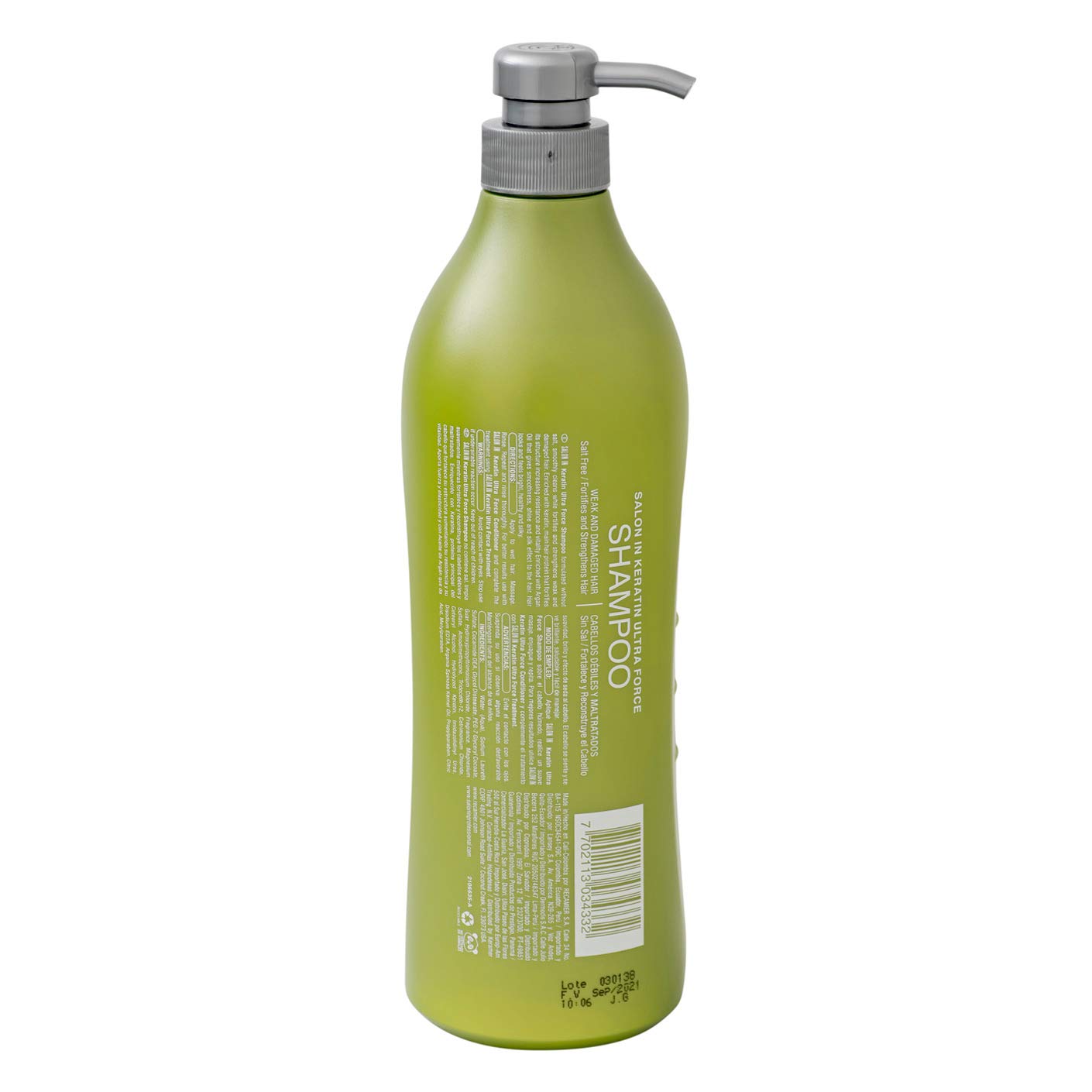 White Smoke Salon In Recamier Pro Keratin Ultra Force Shampoo for Damaged & Weak Hair | Strengthens, Repairs & Smooths | 33.8 fl oz / 1000 ml