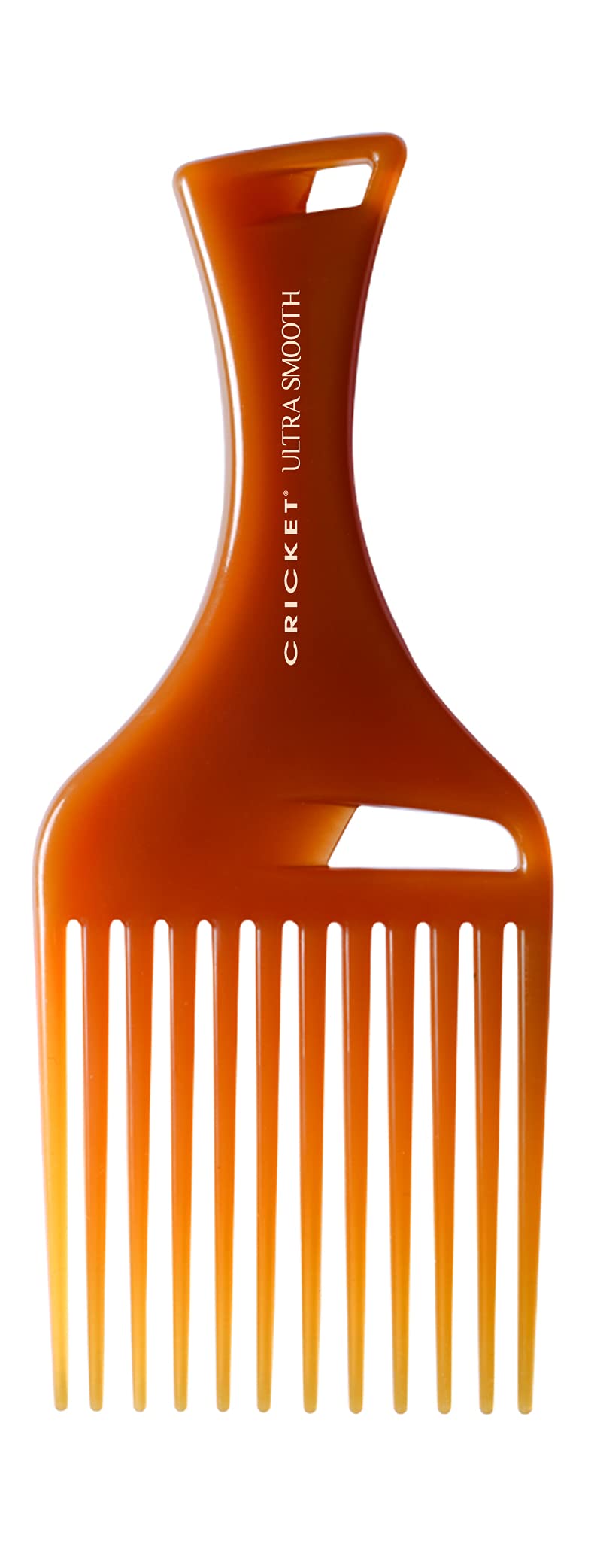 White Smoke Cricket Ultra Smooth Hair Pick Comb for Volumizing, Detangling, and Reducing Frizz - Enriched with Argan, Olive Oil, and Keratin Infused, Ideal for Curly, Thick, and Long Hair