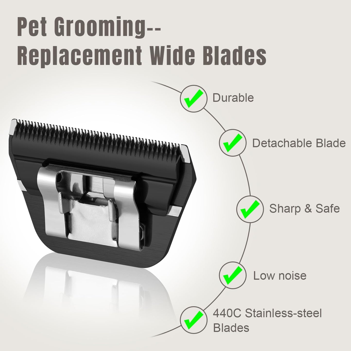 Lavender DODAER 30W+10W+7FW+5FW+4FW Wide Blades for Dog Grooming,Compatible with Andis,Oster A5,Wahl km10 Clippers,Cutting Length 1/50" to 3/8",5 Pack(Black)