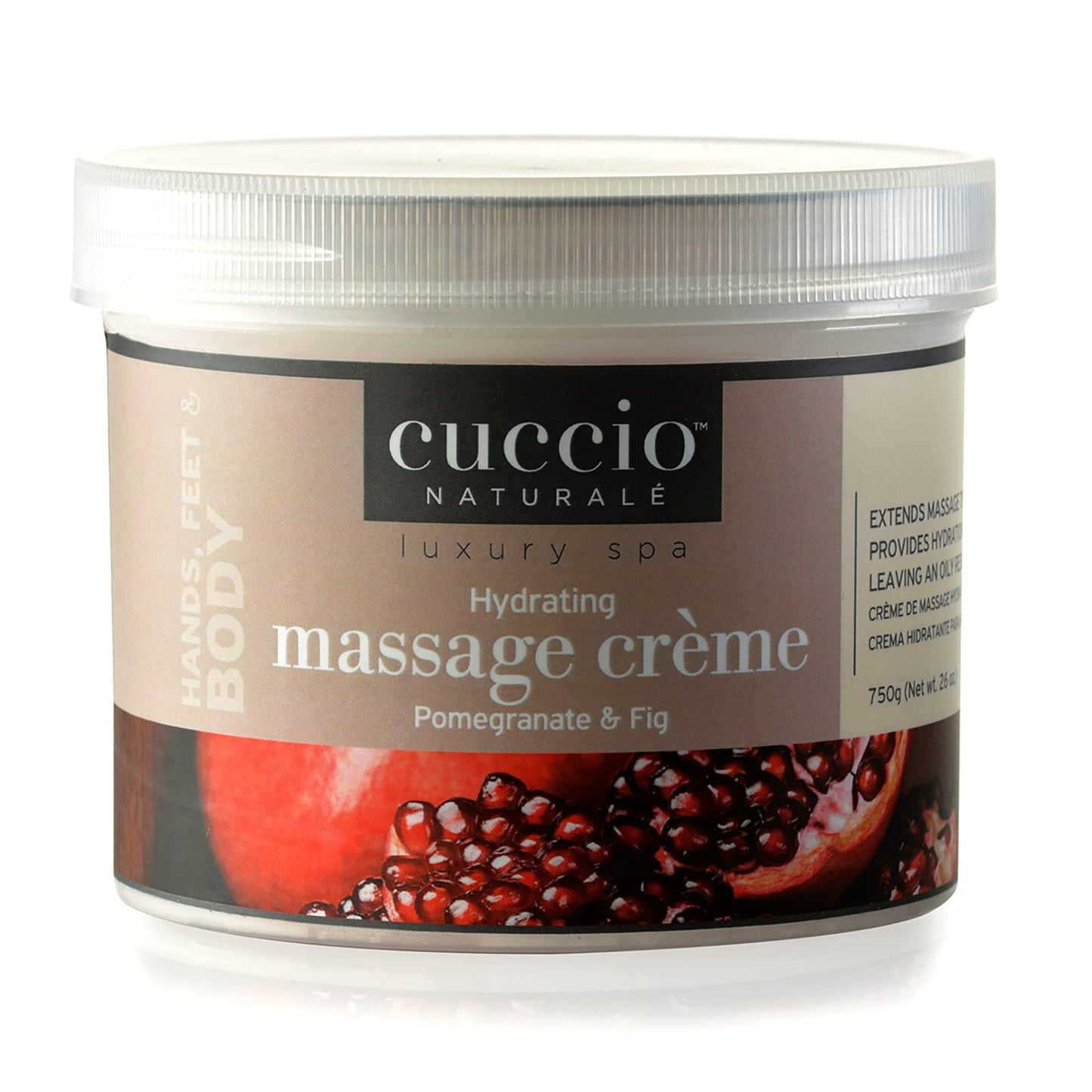 White Smoke Cuccio Naturale Massage Creme - Non-Greasy Energizing Formula - Glides Easily On Skin - Manicure And Pedicure Treatment - Leaves Skin Soft, Smooth And Moisturized - Pomegranate And Fig - 26 Oz