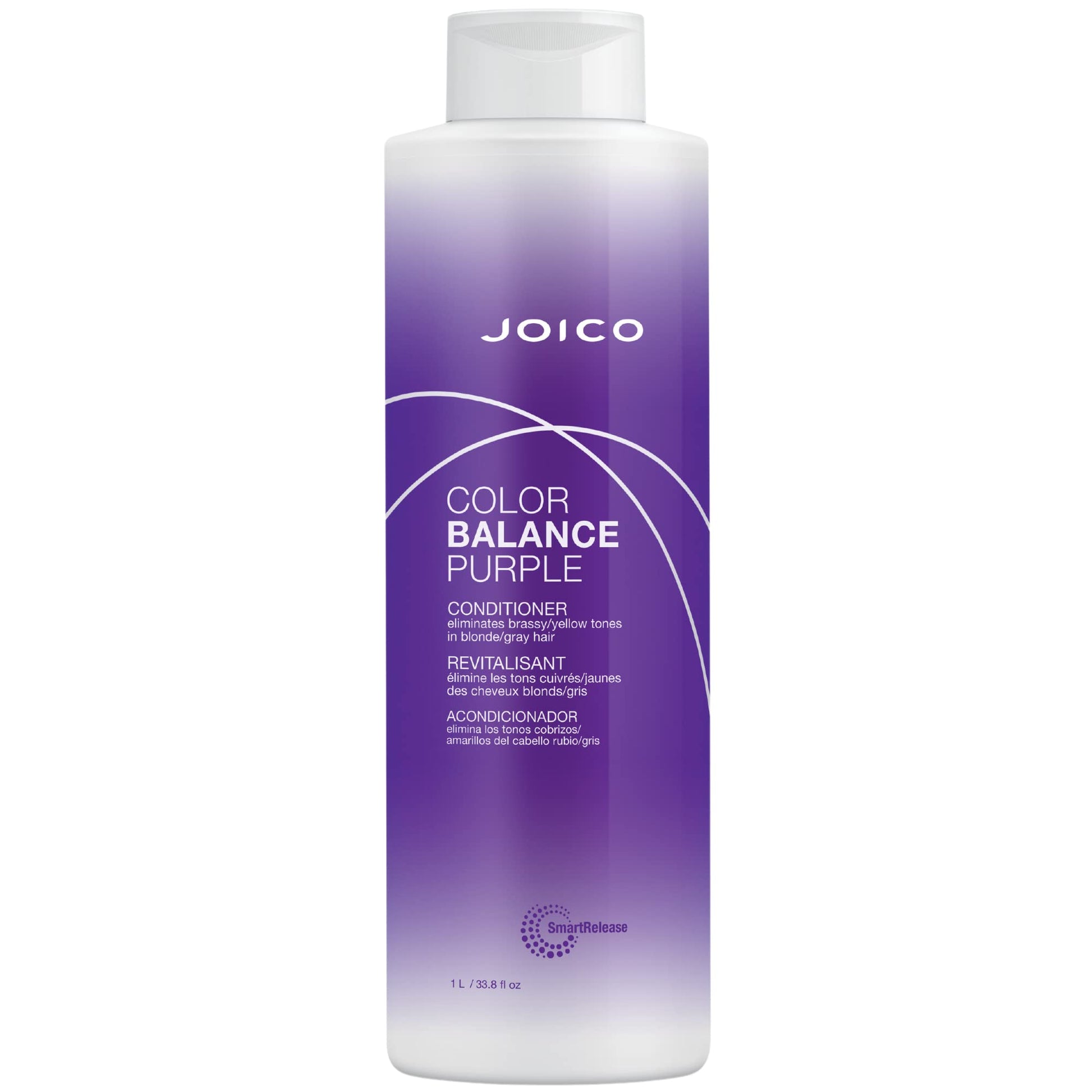 Dark Slate Blue Joico Color Balance Purple Conditioner | For Cool Blonde, Gray Hair | Eliminate Brassy Yellow Tones | Boost Color Vibrancy & Shine | UV Protection | With Rosehip Oil & Green Tea Extract | 33.8 Fl Oz