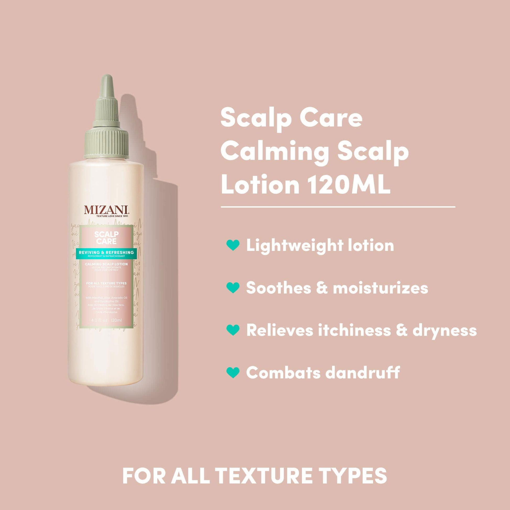 Gray Mizani Scalp Care Calming Scalp Lotion - Soothing Dandruff Treatment, Anti Flake, With Eucalpytus, Avocado Oil & Menthol, Silicone-Free, Paraben-Free