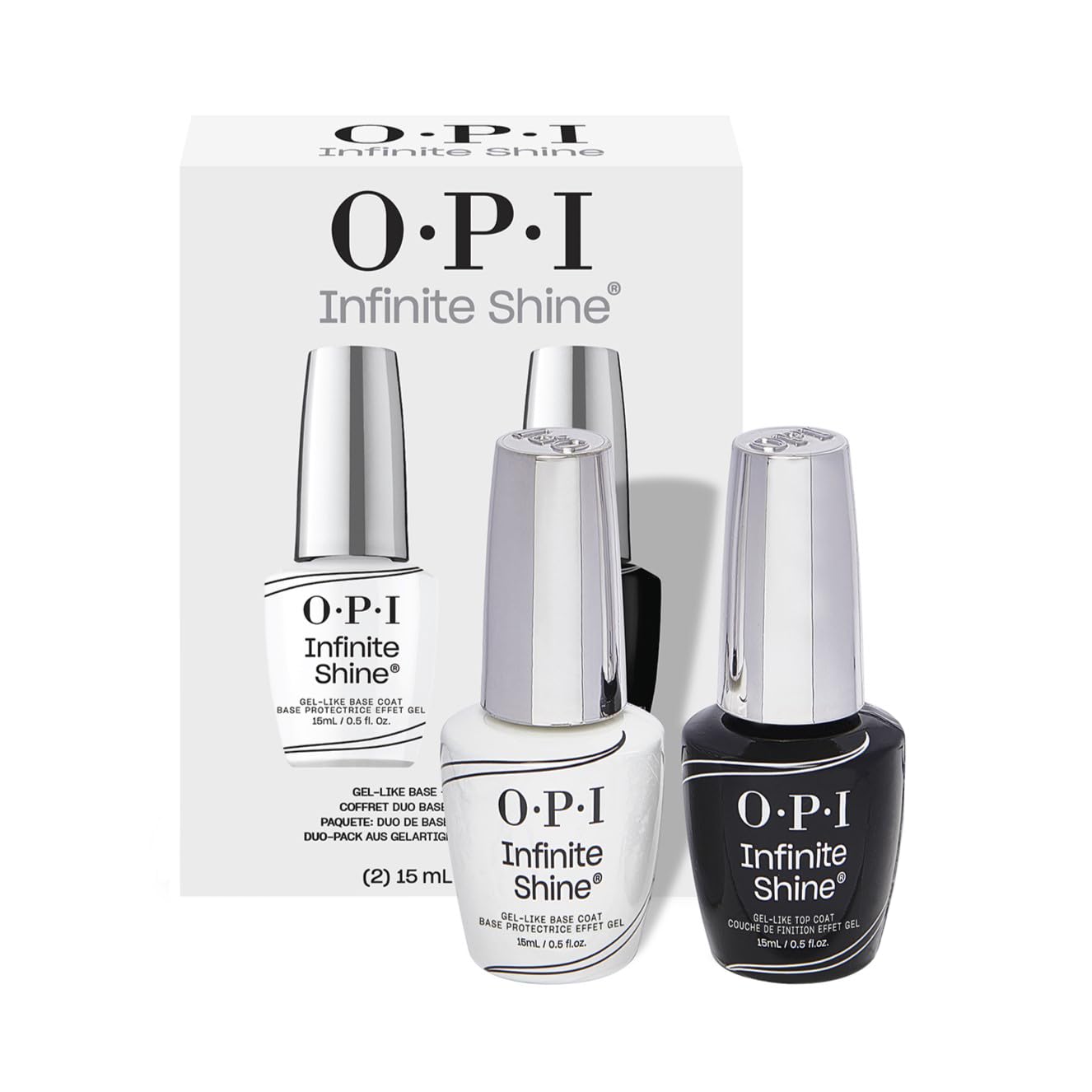 Lavender OPI Infinite Shine 2PC Base Coat Top Coat Duo Pack | Long Wear Nail Polish Value Set | Protects Nails & High Shine Gloss