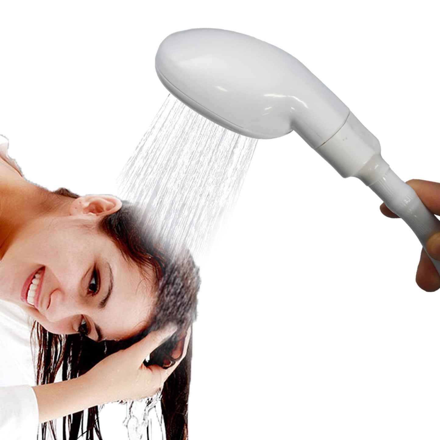 White Smoke 2m/6.56ft Portable Sink Hose Faucet Sprayer Sink Spray Rubber Hose Shampoo Sprayer Handheld Faucet Shower for Pets,Bathing Baby,Washing Hair,Rinsing Vegetables