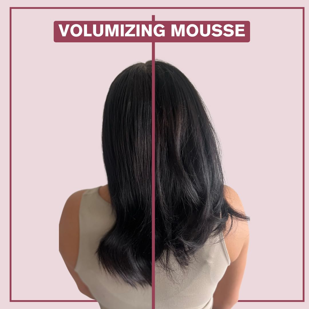 Light Gray Alcôve - Volumizing Mousse - Medium Hold - Fine and Thin Hair - Lightweight Volume - Anti-frizz - Shine and Hydration - Heat Protection - Mango Extract and Sunflower Oil - Color-Safe - 8.5 oz
