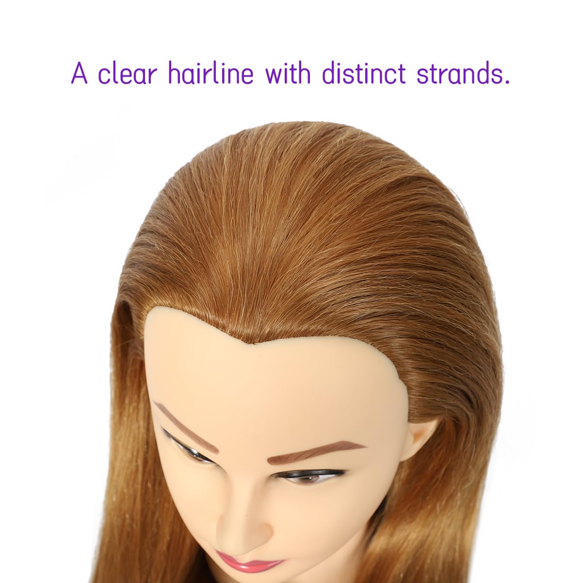 White Smoke Mannequin Head Human Hair for Hairstyling - perming, heat styling, washing, Heat Resistant Doll Head for Cosmetology Students, Professionals & Practice Exams (Blond 27#)