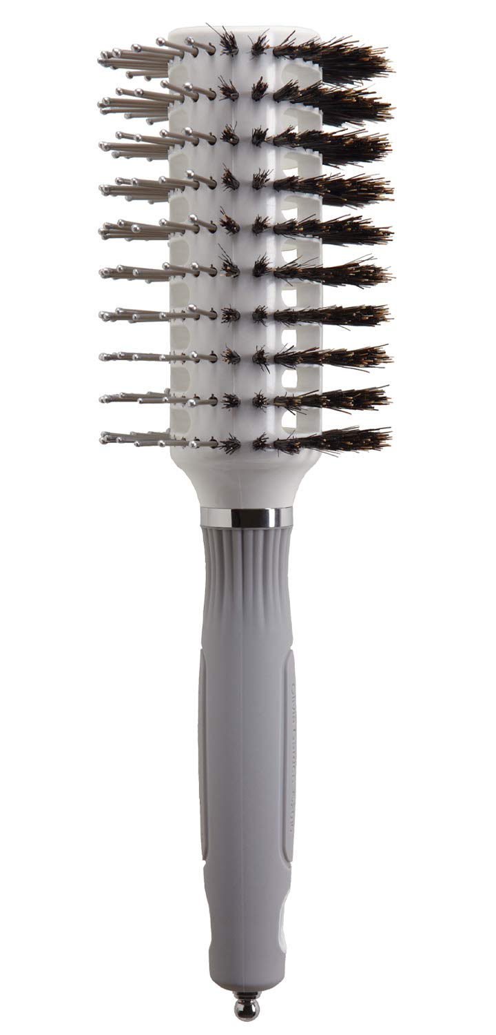 White Smoke Olivia Garden Turbo Vent Oval Twin & 100% Boar Hair Brush CIOVL-TWINLG (Twin Large)