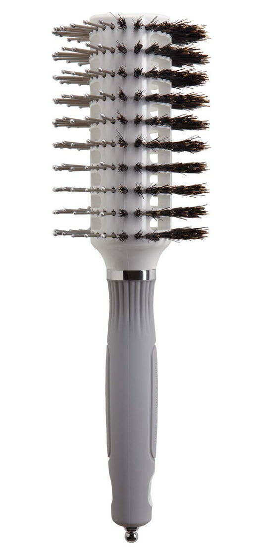 White Smoke Olivia Garden Turbo Vent Oval Twin & 100% Boar Hair Brush CIOVL-TWINLG (Twin Large)