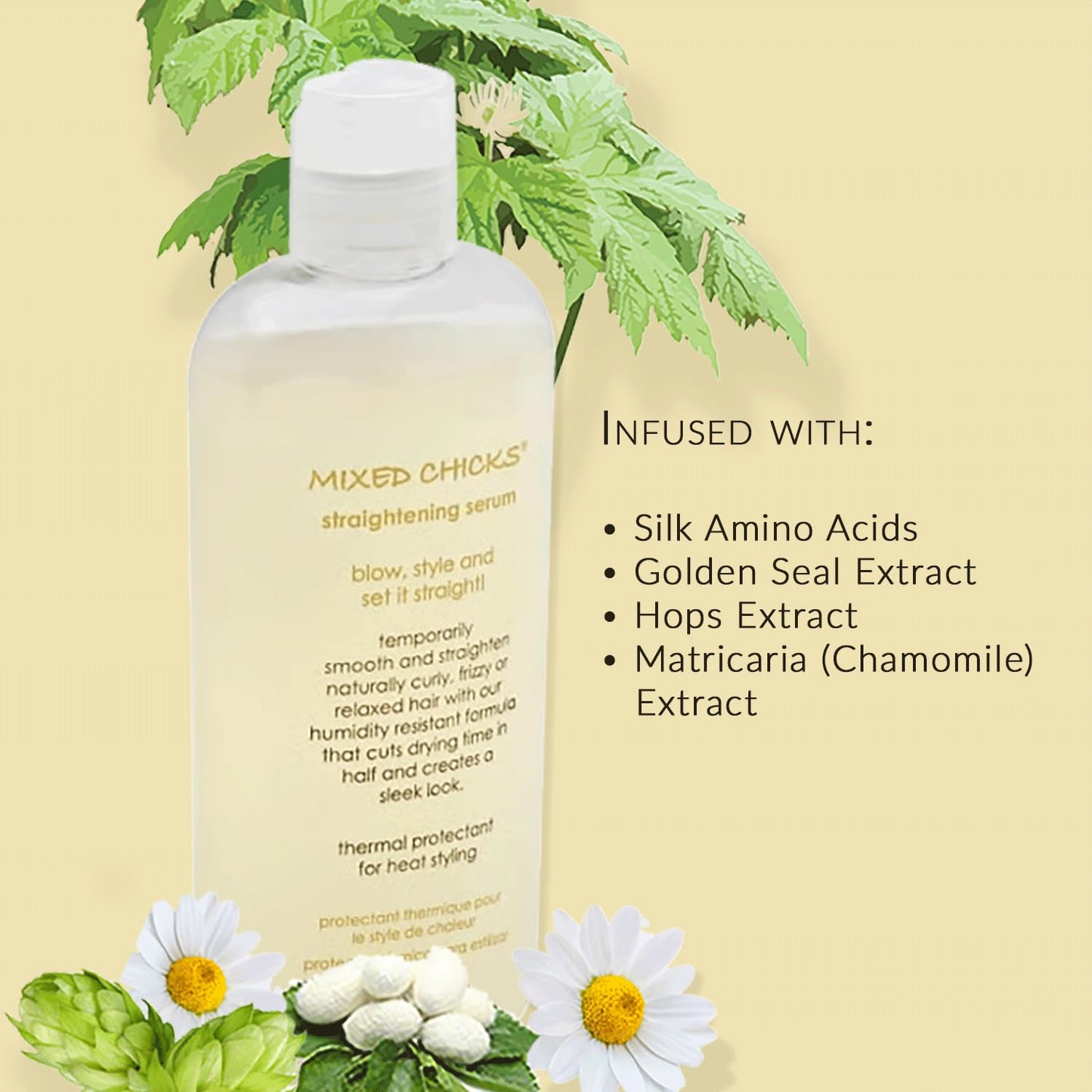 Pale Goldenrod Mixed Chicks Straightening Serum - Thermal Protection, 4 fl.oz. / 120ml