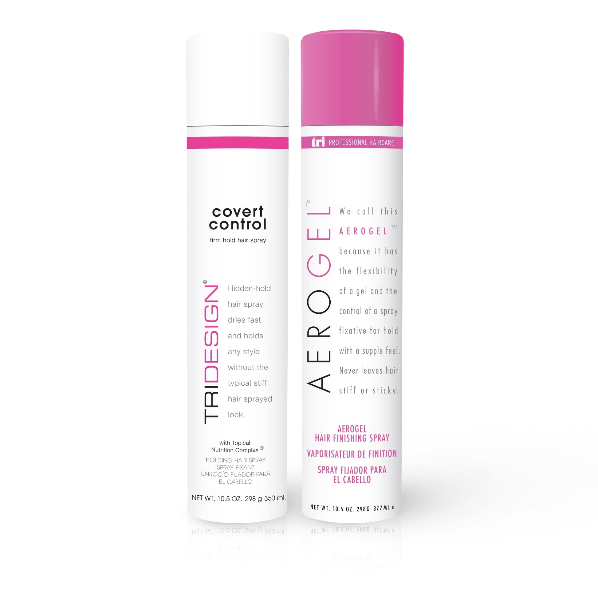 White Smoke TRIDESIGN Aerogel & Covert Control Holding Hair Spray - Hairspray for Women & Men, Texture Spray for Hair of All Types, Provides Hidden Control Hair Products, 10.5 Oz. Each Bottle