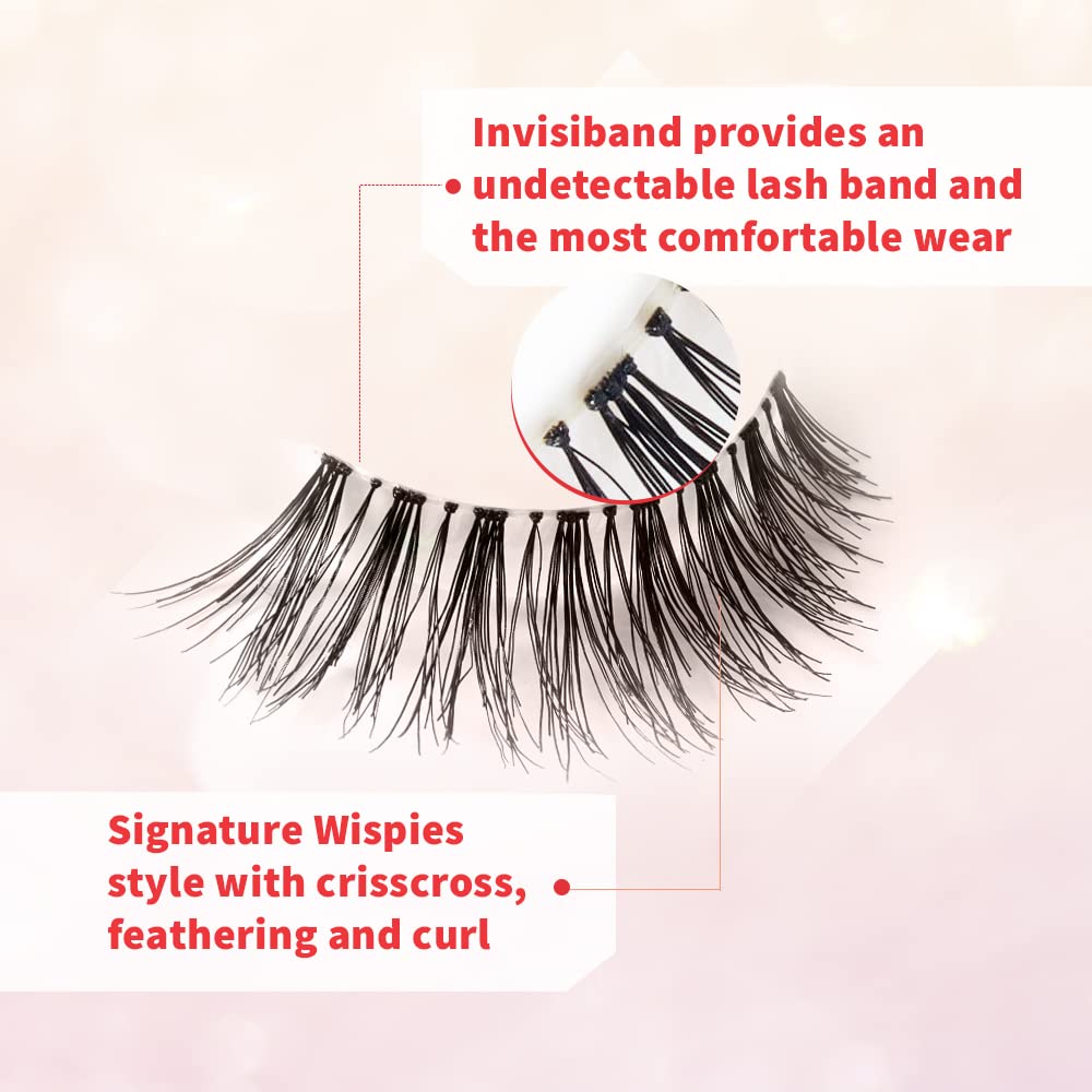 Misty Rose Ardell Wispies False Eyelashes 113 - Black, Natural Look Wispy Lashes, Soft & Lightweight Strip, 5 Pairs, 1 Pack