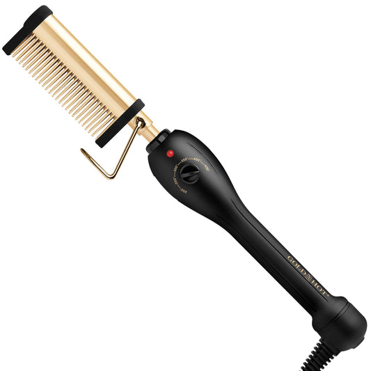 White Smoke Gold N Hot Professional 24K Gold Pressing & Styling Comb | Great for Lifting and Straightening