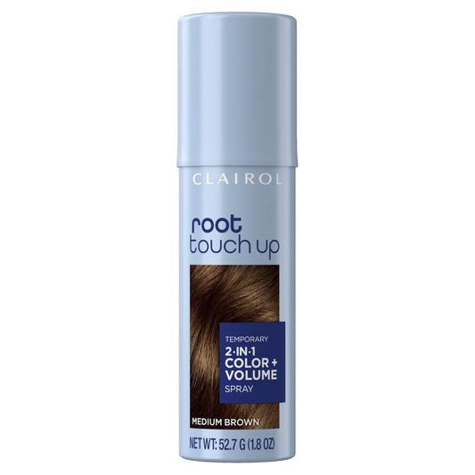 Light Slate Gray Clairol Root Touch-Up Color + Volume 2-in-1 Temporary Hair Coloring Spray, Medium Brown Hair Color, Pack of 1 - Packaging May Vary