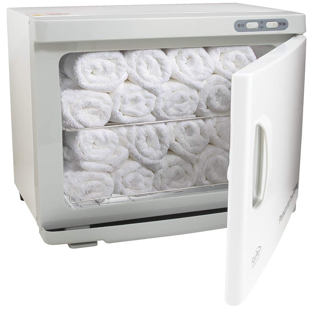 White Smoke ForPro Professional Collection Premium Hot Towel Warmer, 23L Extra Large Capacity, Two Stainless Steel Racks, White