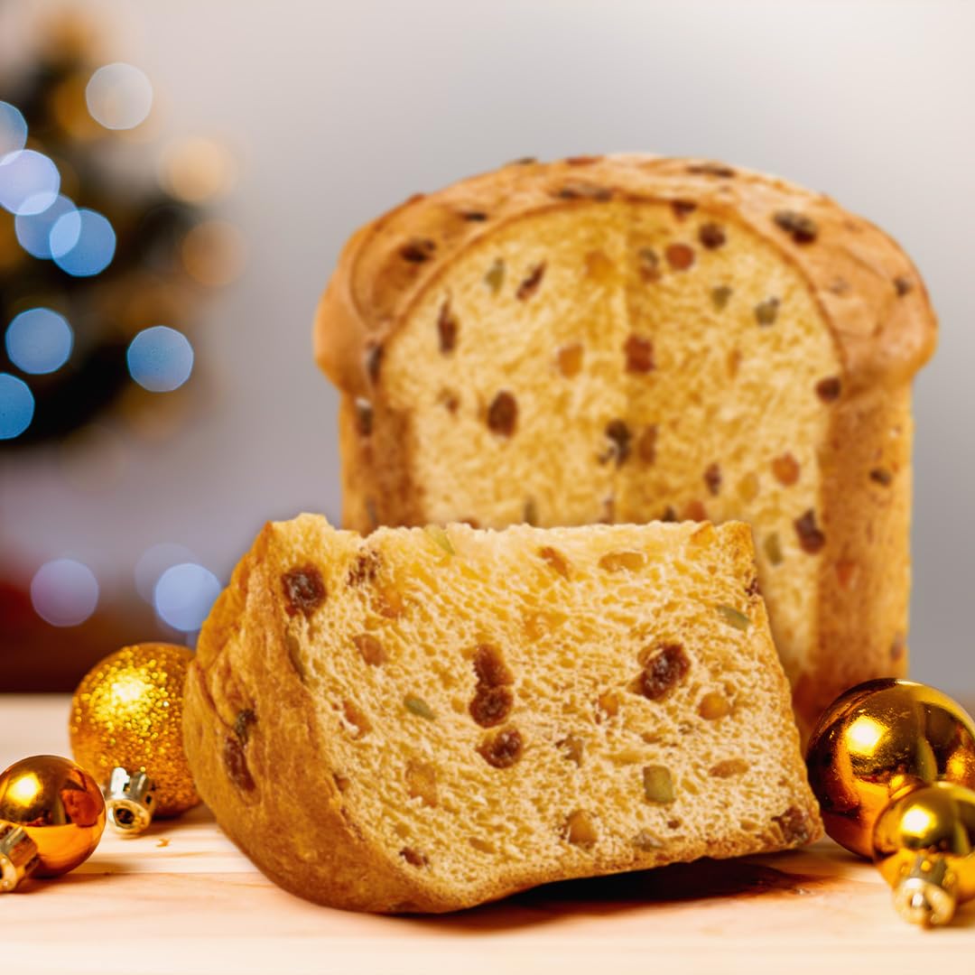 Sandy Brown Bauducco Classic Panettone, 24.0 oz (Pack of 1) - Soft and Moist Bread with Candied Fruit and Raisins - Traditional Italian Slow Rise Dough Recipe