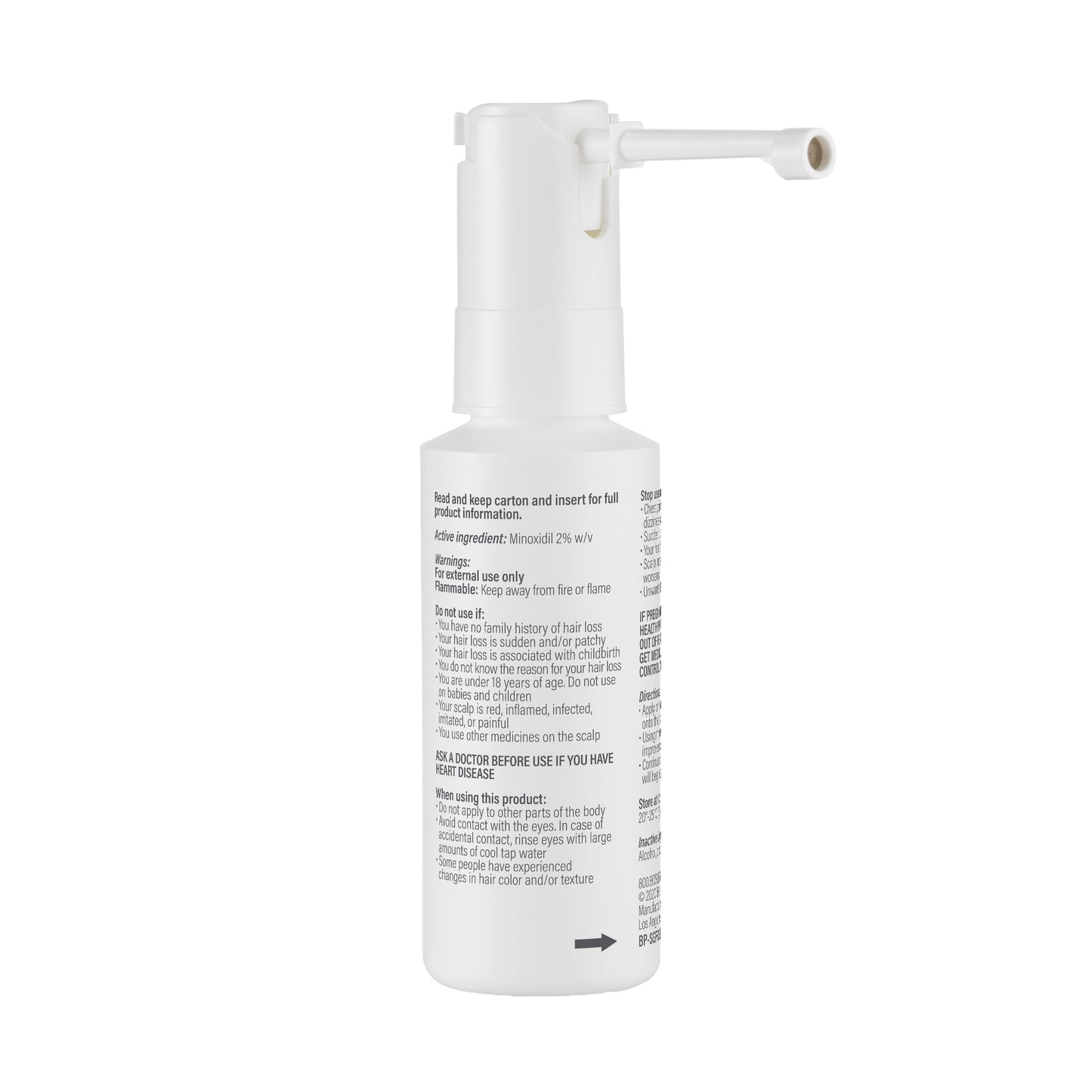 White Smoke BosleyMD 2% Minoxidil Spray, Thinning Treatment/Hairspray for Hair Loss and Hair Regrowth for Women, Topical Solution, No Mess Sprayer, 2-Pack, 2-month Supply
