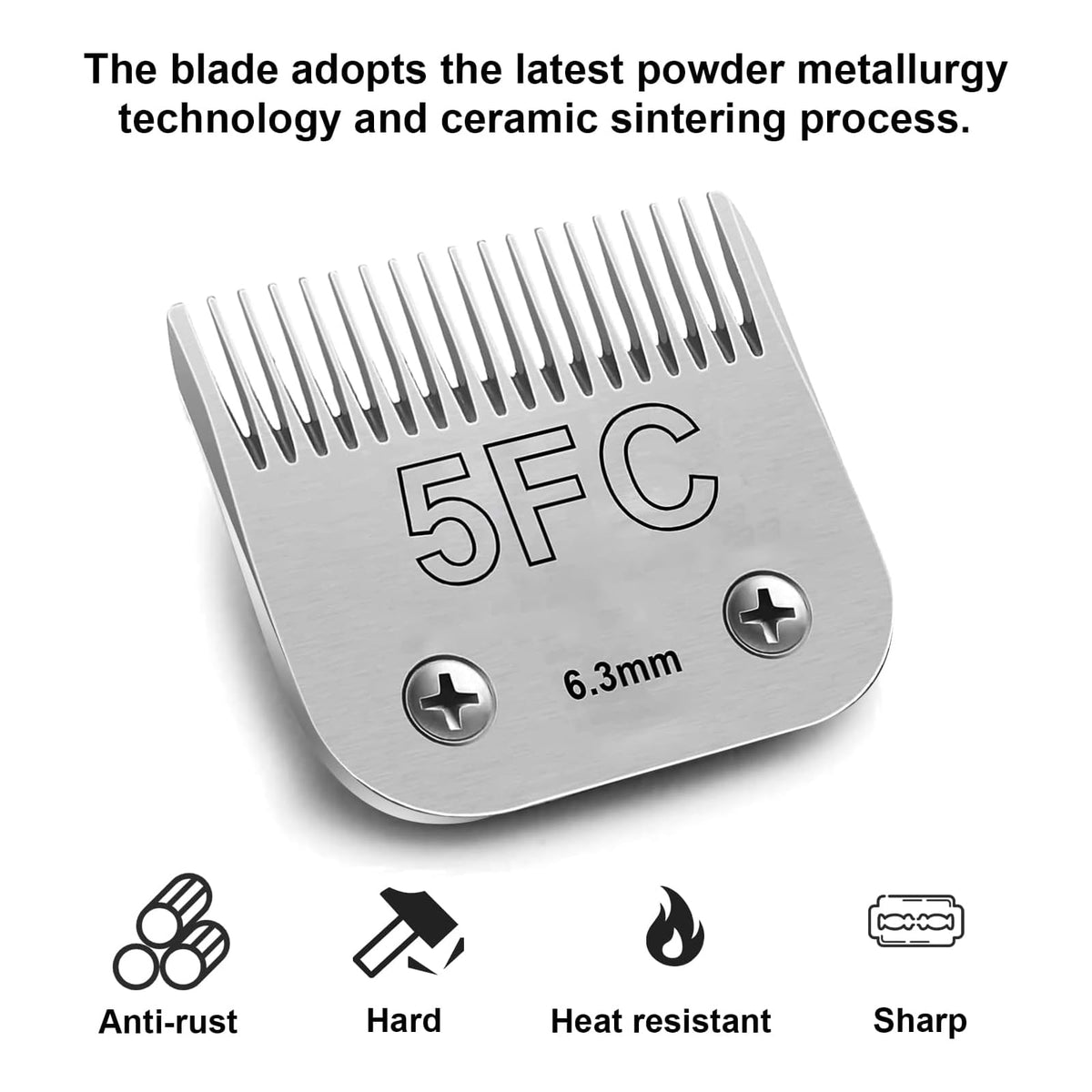 White Smoke 4pcs Dog Grooming Blades Compatible with Andis Dog Clippers,Detachable Ceramic Blade & Stainless Steel Blade (3FC+4FC+5FC+7FC)