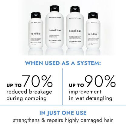 White Smoke Bondbar Repairing Shampoo & Conditioner, Protects, Strengthens & Hydrates All Hair Types & Textures, Prevents Flyaways & Frizz, Adds Moisture & Shine, Vegan, Cruelty-Free, 8 Fl. Oz.