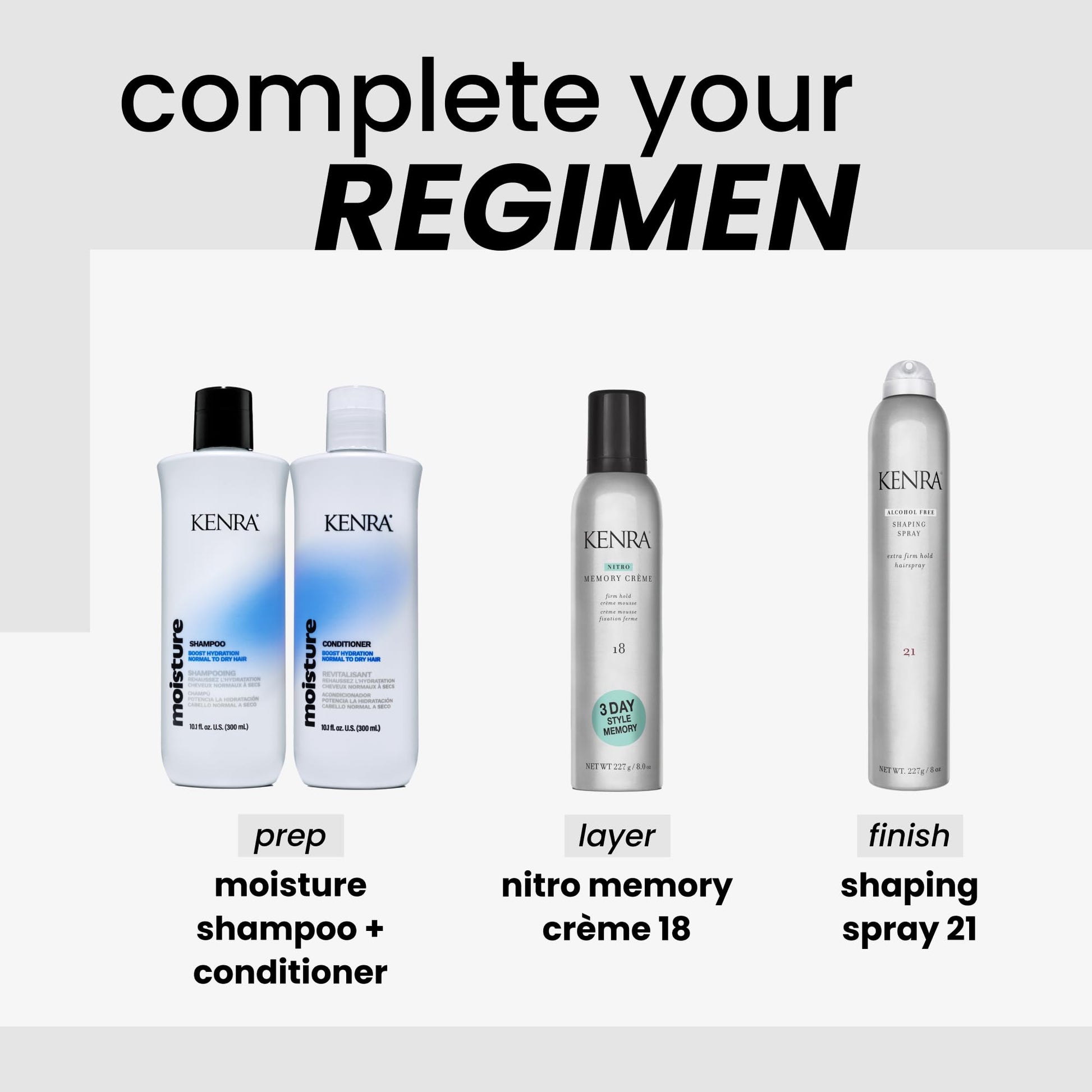 White Smoke Kenra Professional Nitro Memory Crème 18 | Firm Hold Crème Mousse | All Hair Types | 8 Oz