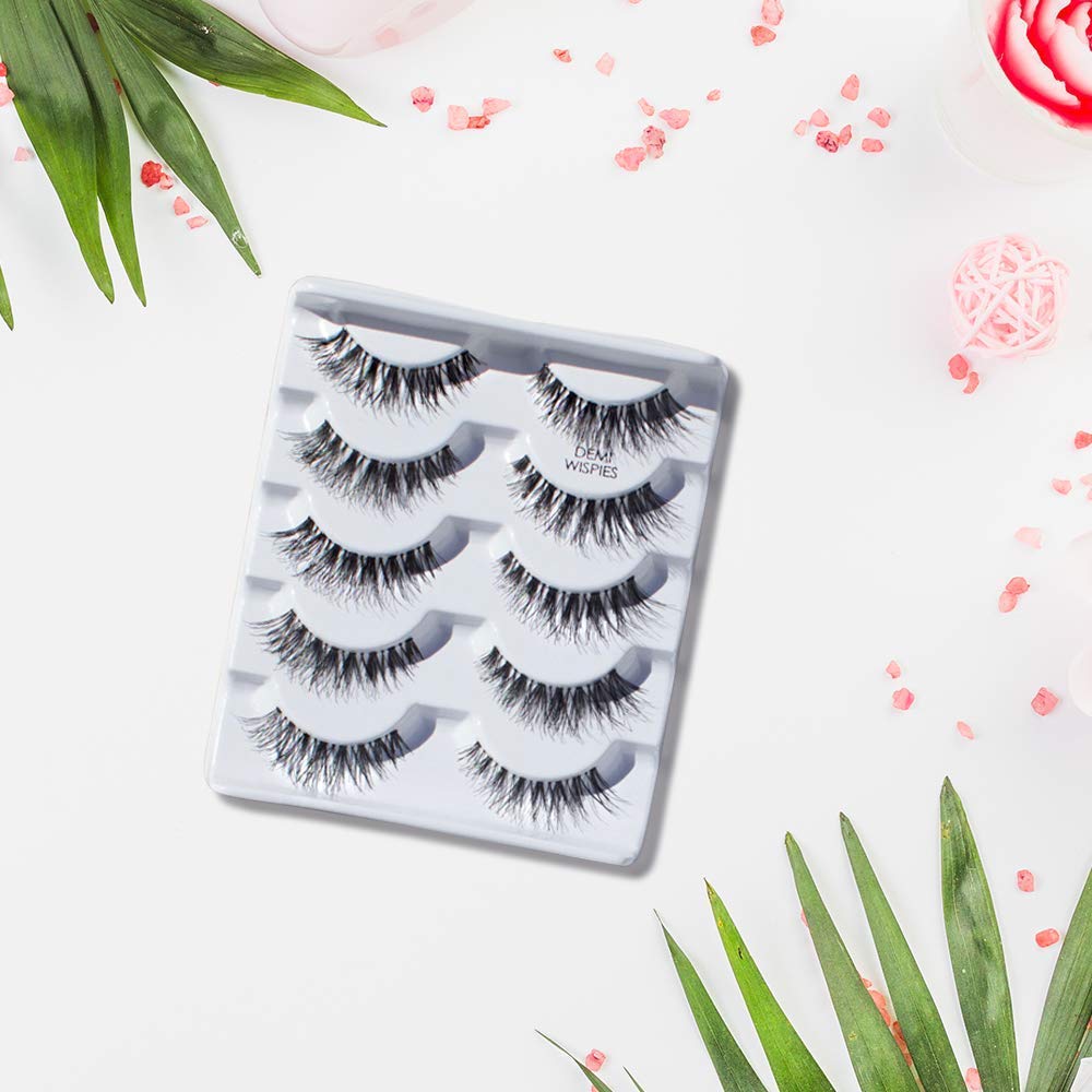White Smoke Ardell Demi Wispies False Eyelashes Multipack – Natural Lashes Wispy with Invisiband for Lightweight Comfort, 6 Pairs, 2 Pack