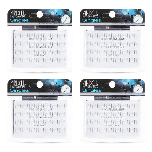 White Smoke Ardell Individual Lashes Regular Short Black – Natural-Looking Individual Lash Extensions, Customizable Flare Style, 4 Pack