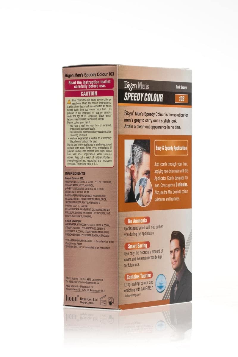 Rosy Brown Bigen Men's Speedy Permanent Hair Colour Dark Brown