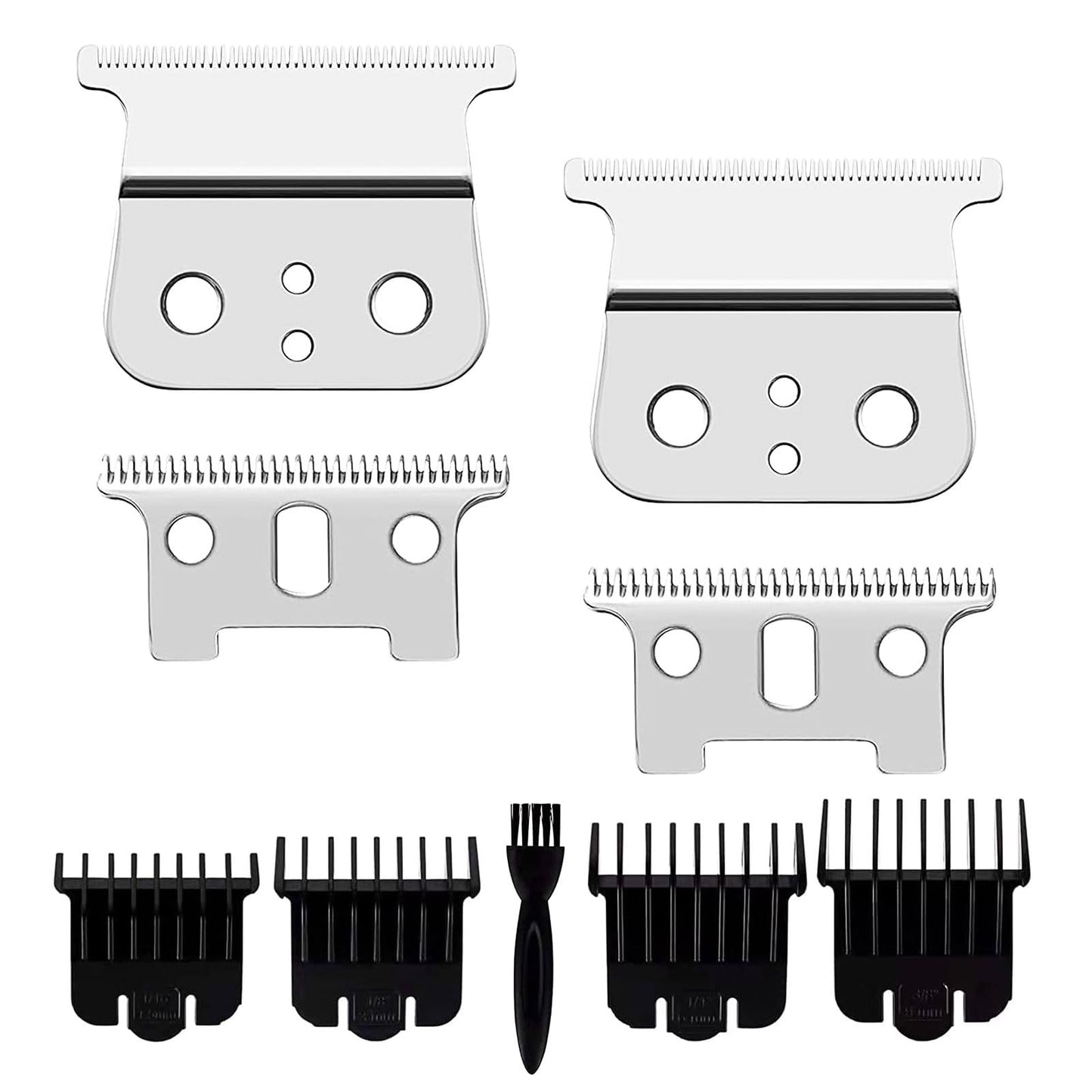 White Smoke 2 Pcs Replacement Blades Compatible with Andis #04710 and Andis #04521 hair Trimmer Compatible with Andis T Outliner & GTX Trimmer(sliver steel T blade + sliver steel blade)
