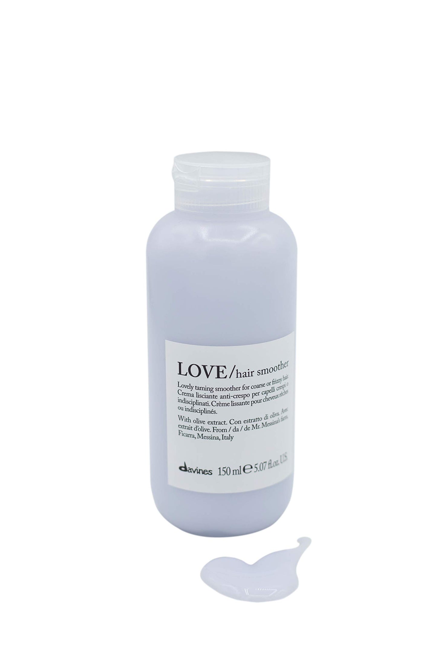 White Smoke Davines LOVE Hair Smoother, Leave-On Cream To Smooth Frizzy, Unruly Or Wavy Hair Weightlessly, 5.07 Fl. Oz.