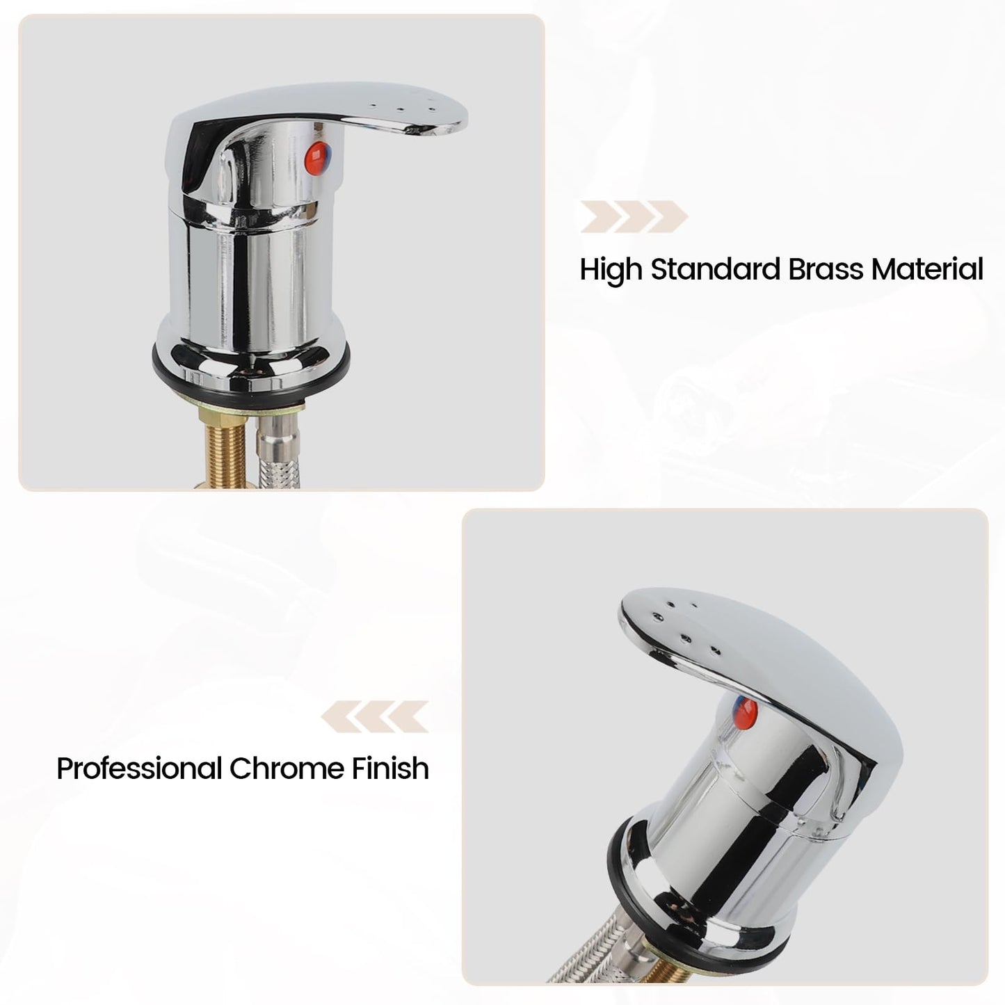 White Smoke Toriexon Salon Shampoo Bowl Faucet Vacuum Breaker Kit, Faucets for Shampoo Bowls with Hose and Sprayer Replacement Part, Hair Salon Faucet Sprayer Hose Set