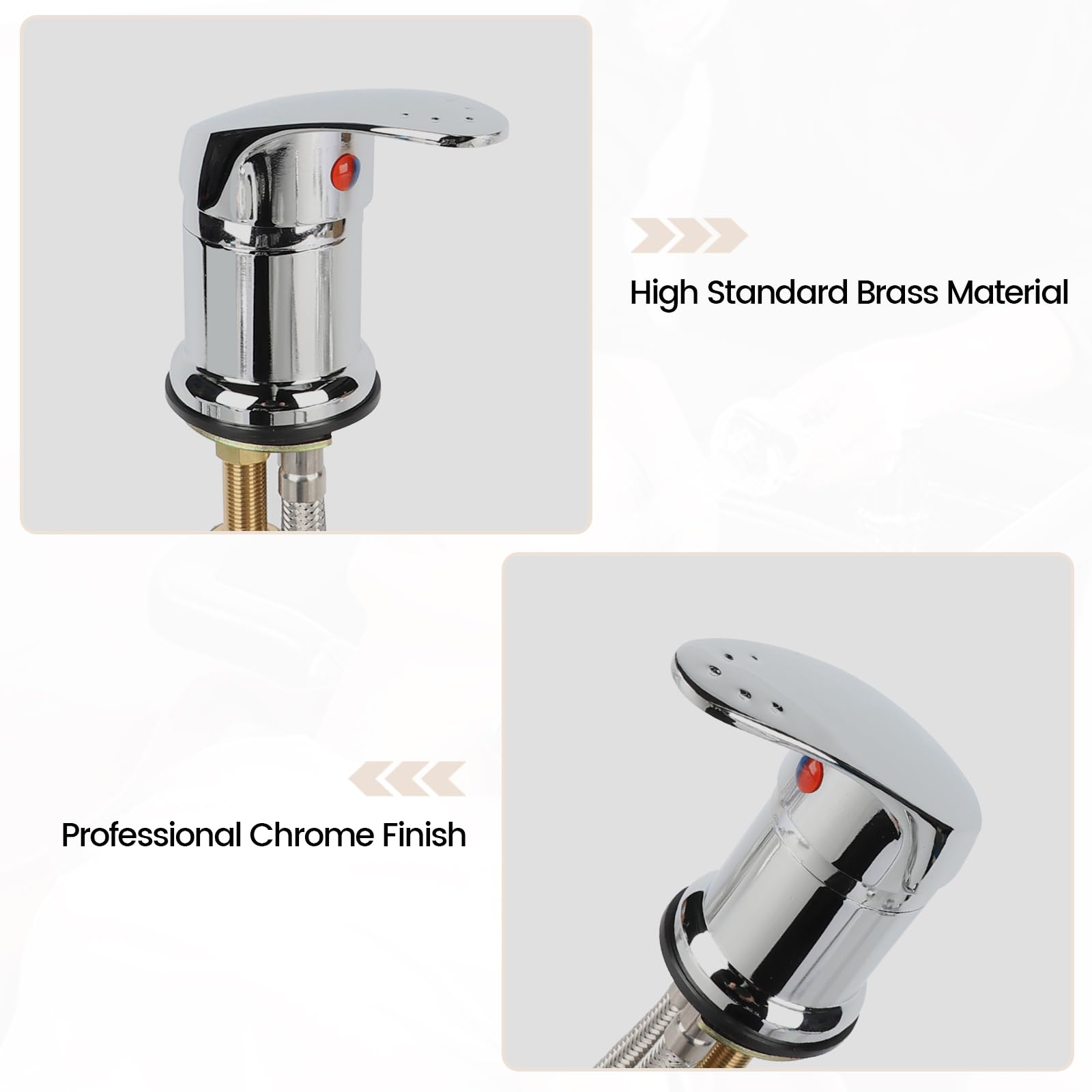 White Smoke Toriexon Salon Shampoo Bowl Faucet Vacuum Breaker Kit, Faucets for Shampoo Bowls with Hose and Sprayer Replacement Part, Hair Salon Faucet Sprayer Hose Set
