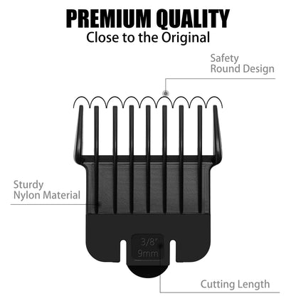 White Smoke 5 Pack T Outliners Guards Fit for Andis T Outliner Trimmer, Replacement Trimmer Guards Cutting Lengths from 1/32"-3/8" Inch Fit Andis T Outliner #04710#04521 Blade Snap-on Attachment Combs Set, Black