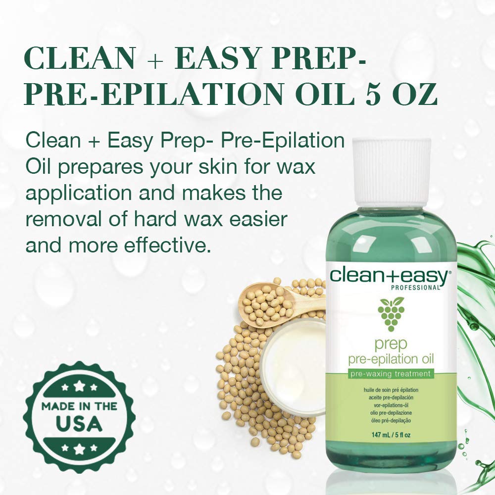 White Smoke Clean+Easy Pre-Epilation Oil – Pre Wax Oil, Skin Protecting Oils for Face & Body Waxing, Pre and Post Wax Care, Professional Waxing Prep Treatment, 5 oz
