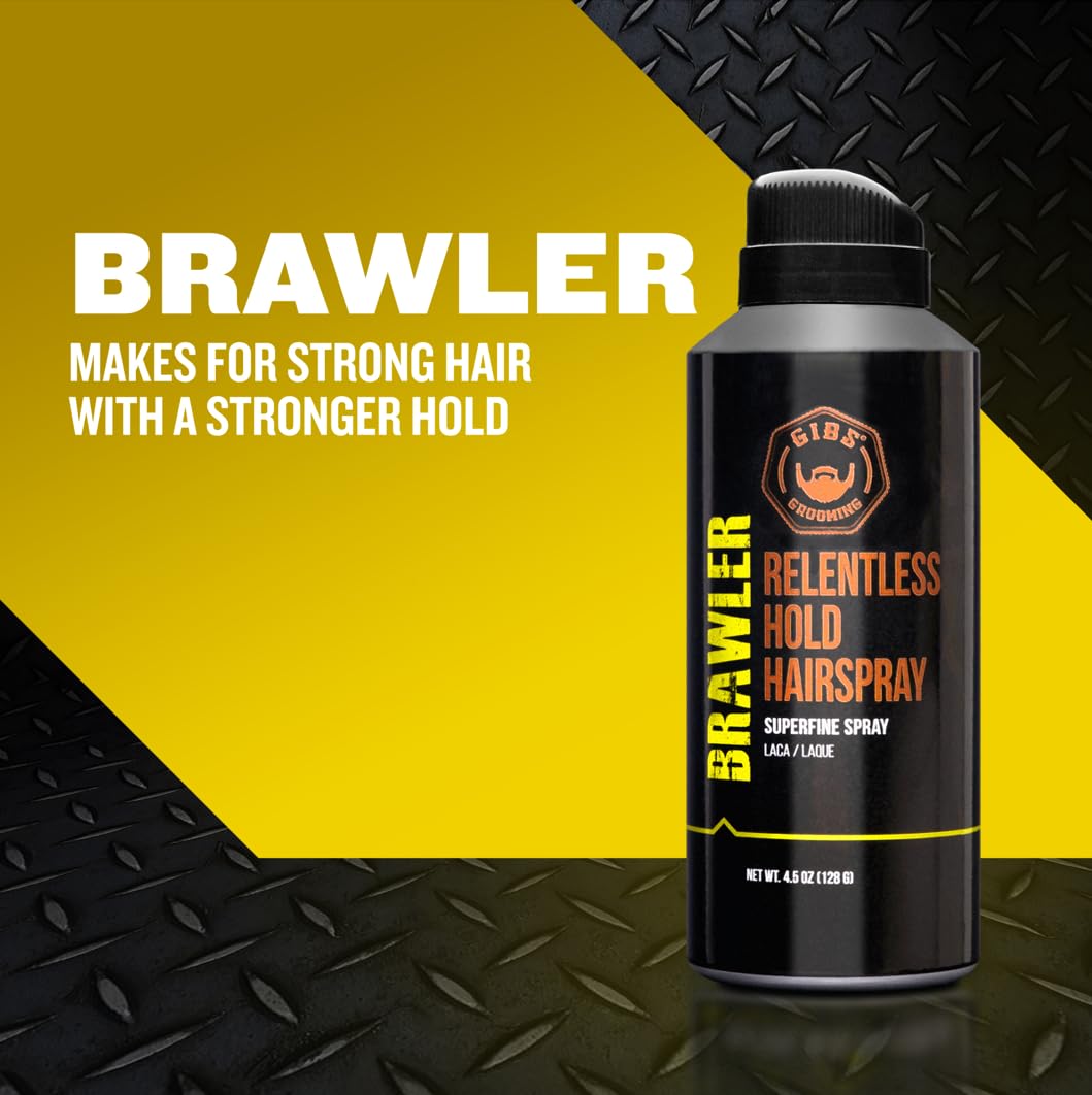 Dark Goldenrod GIBS Grooming Brawler Bantamweight Hairspray, 4.5oz
