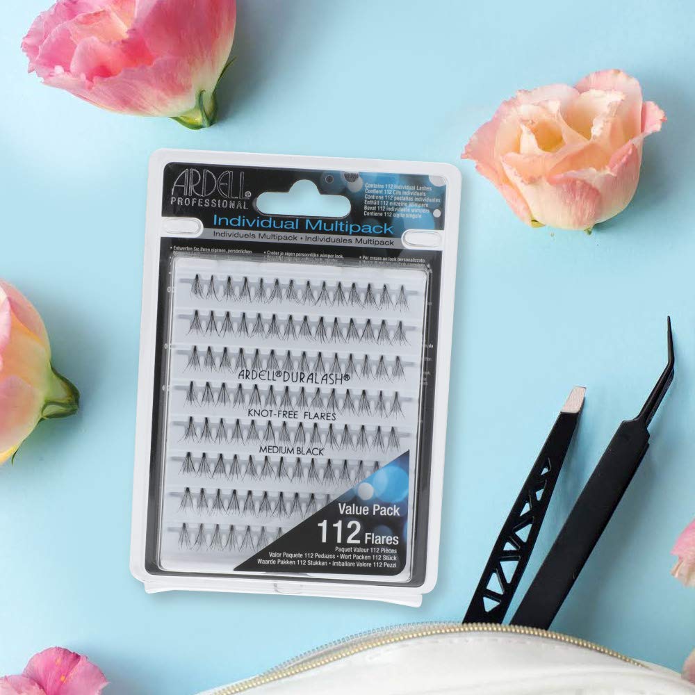 Light Blue Ardell False Eyelashes Multipack Knot-Free Individuals Medium Black, 2-Pack