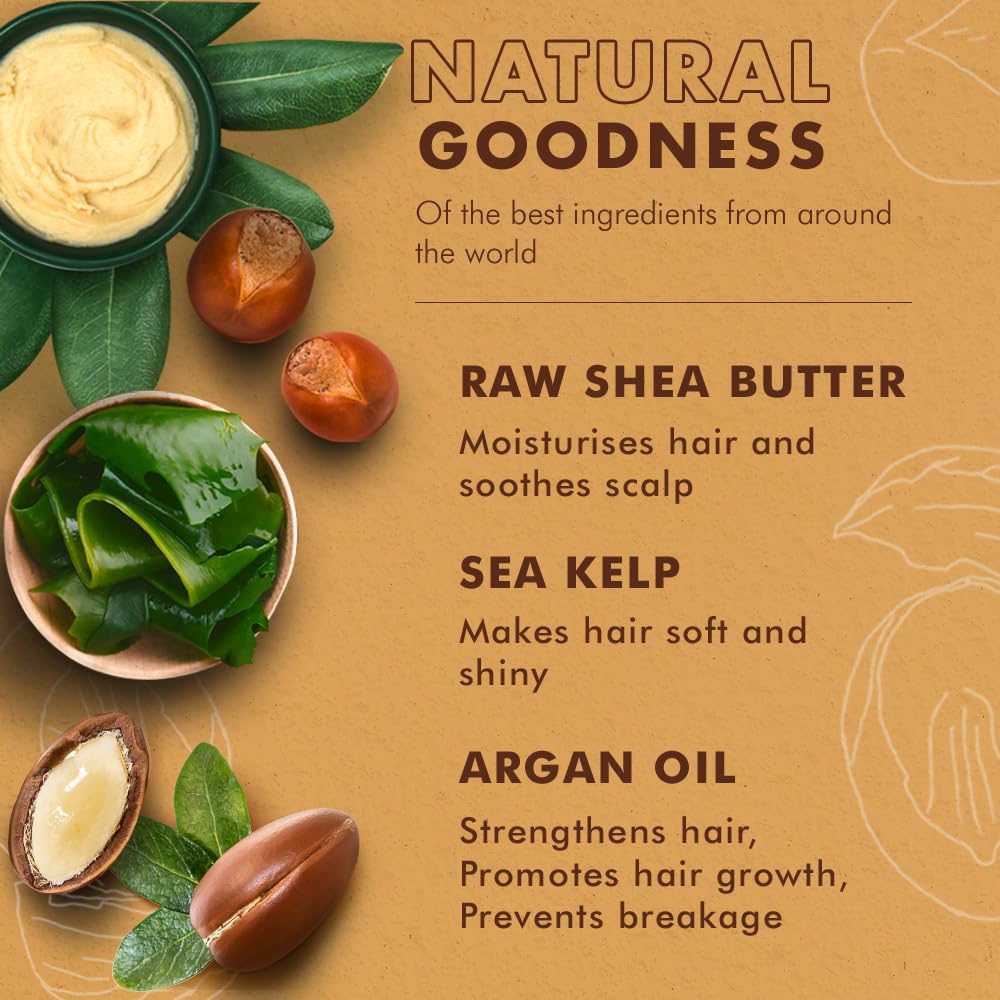 Sandy Brown SheaMoisture Raw Shea Butter Deep Moisturizing Detangler for Dry, Damaged Hair, Hair Styling Product Formulated with Sea Kelp and Argan Oil 8 oz