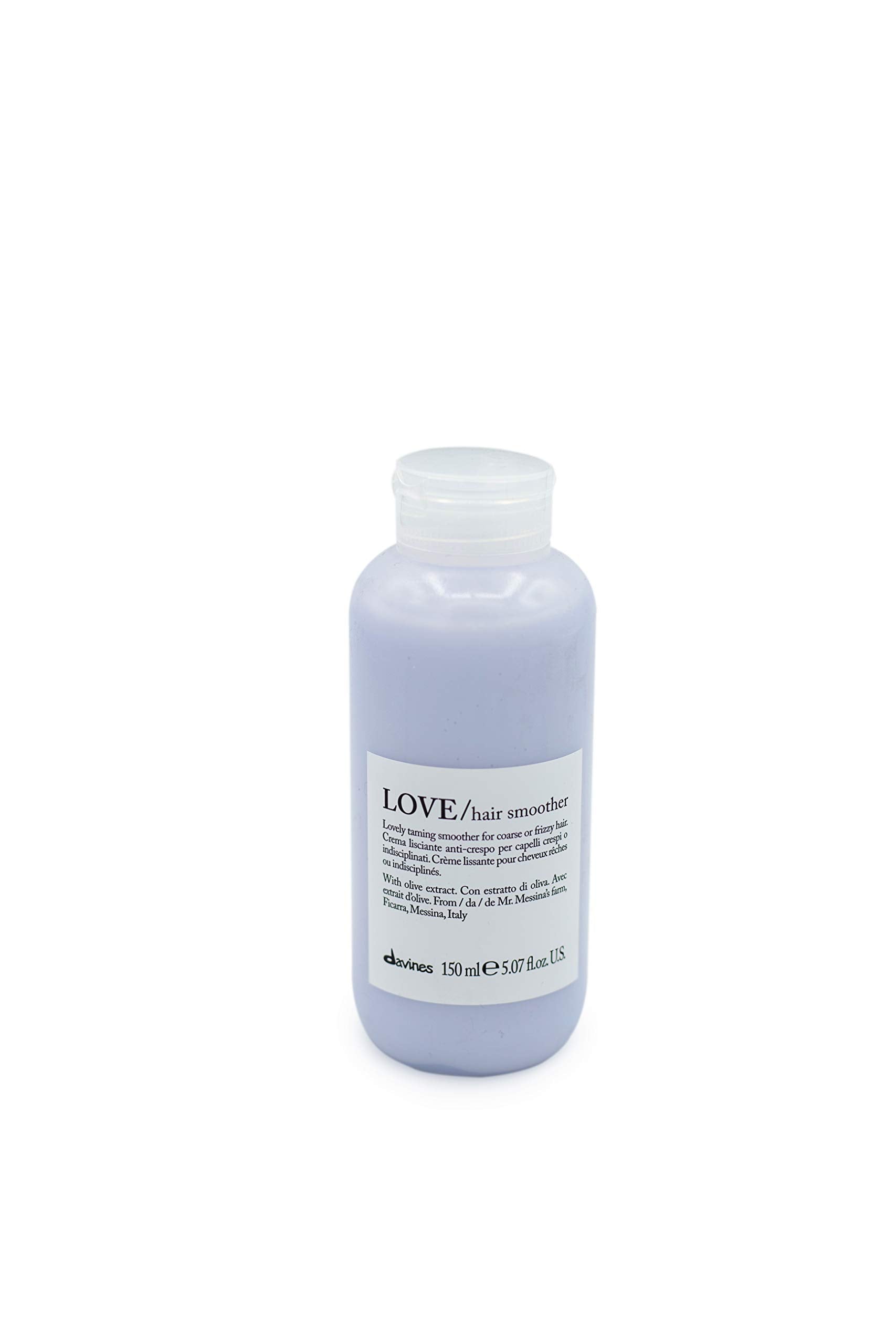 Light Gray Davines LOVE Hair Smoother, Leave-On Cream To Smooth Frizzy, Unruly Or Wavy Hair Weightlessly, 5.07 Fl. Oz.